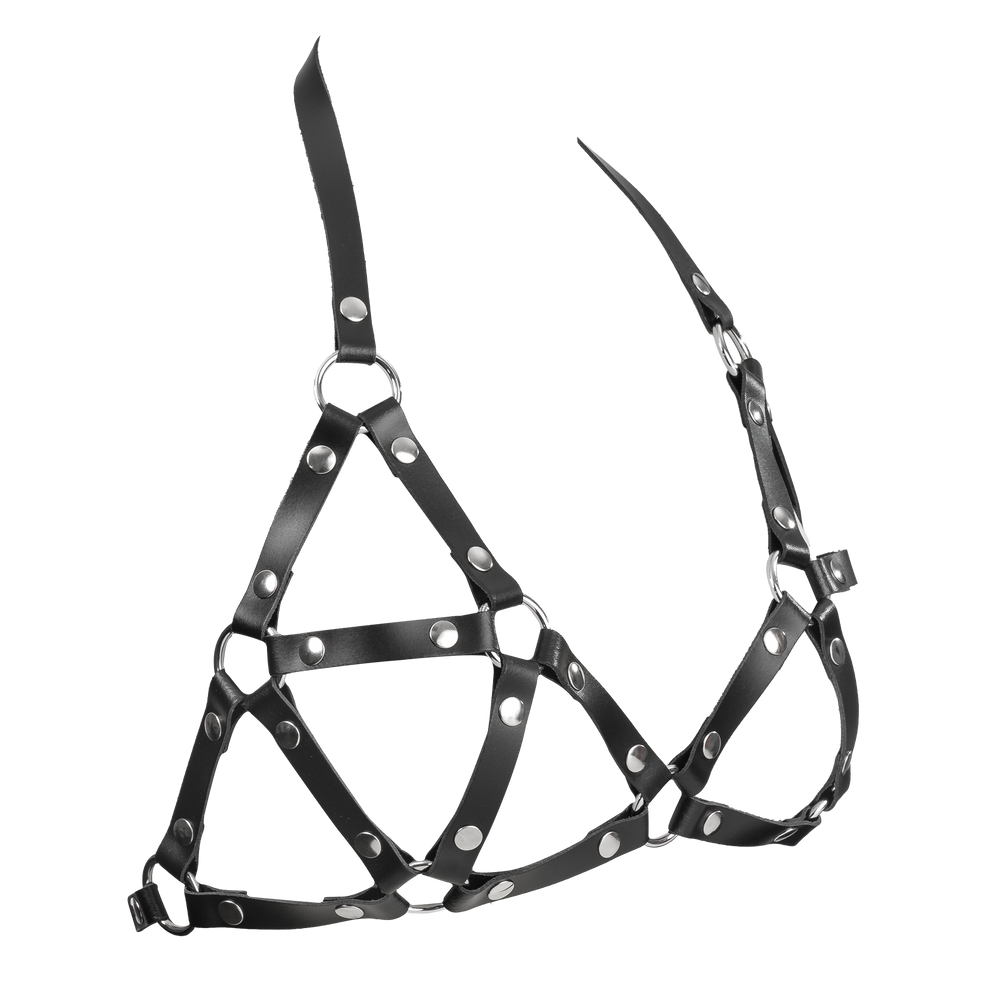 4: Rimba Bondage Play - Leather Chest Harness - Black