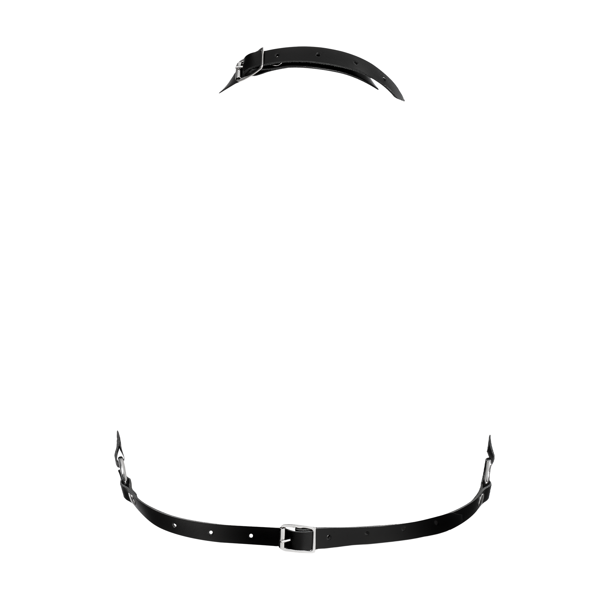 Rimba Bondage Play – Luxus-Brustharness aus Leder mit Taschen – Schwarz