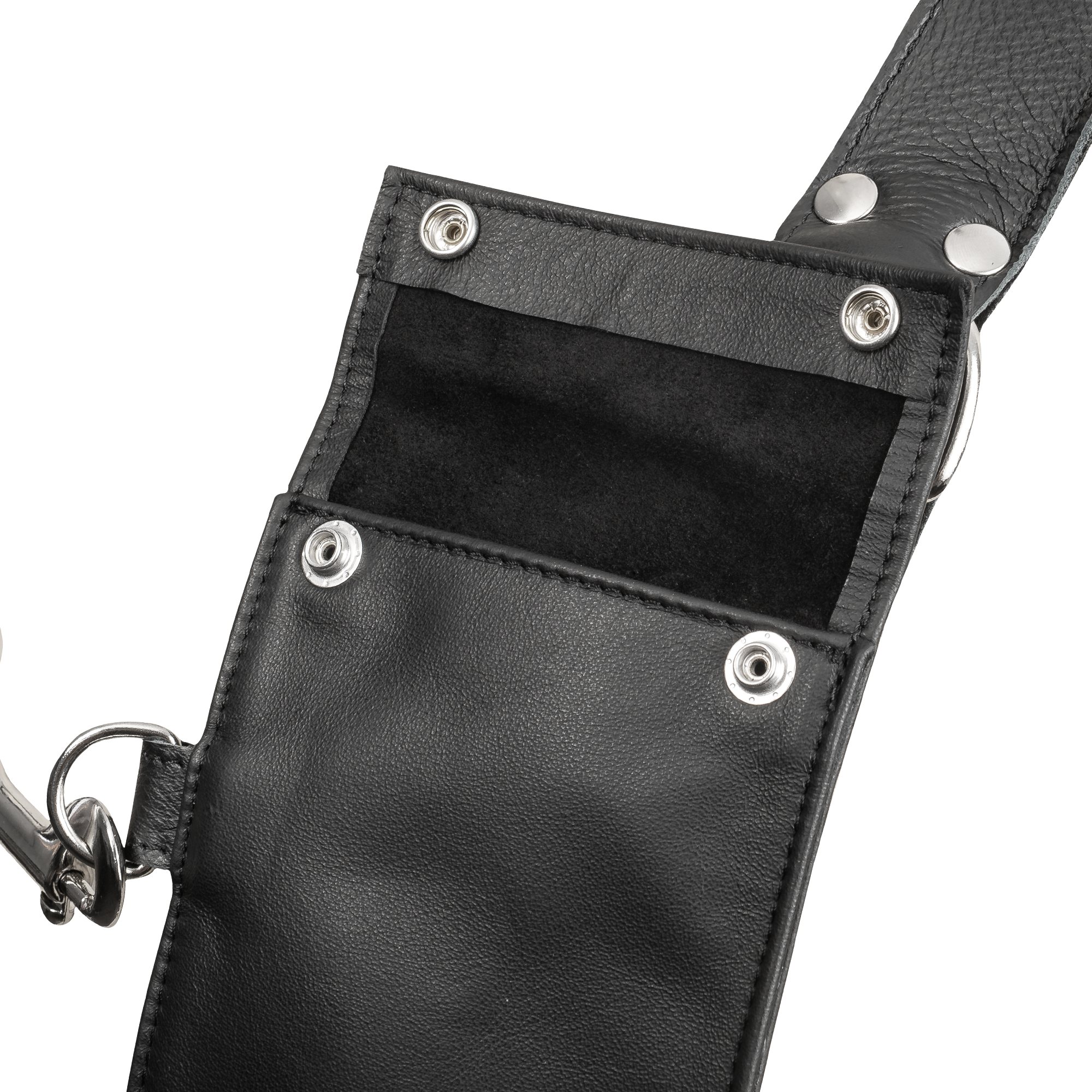 Rimba Bondage Play – Luxus-Brustharness aus Leder mit Taschen – Schwarz