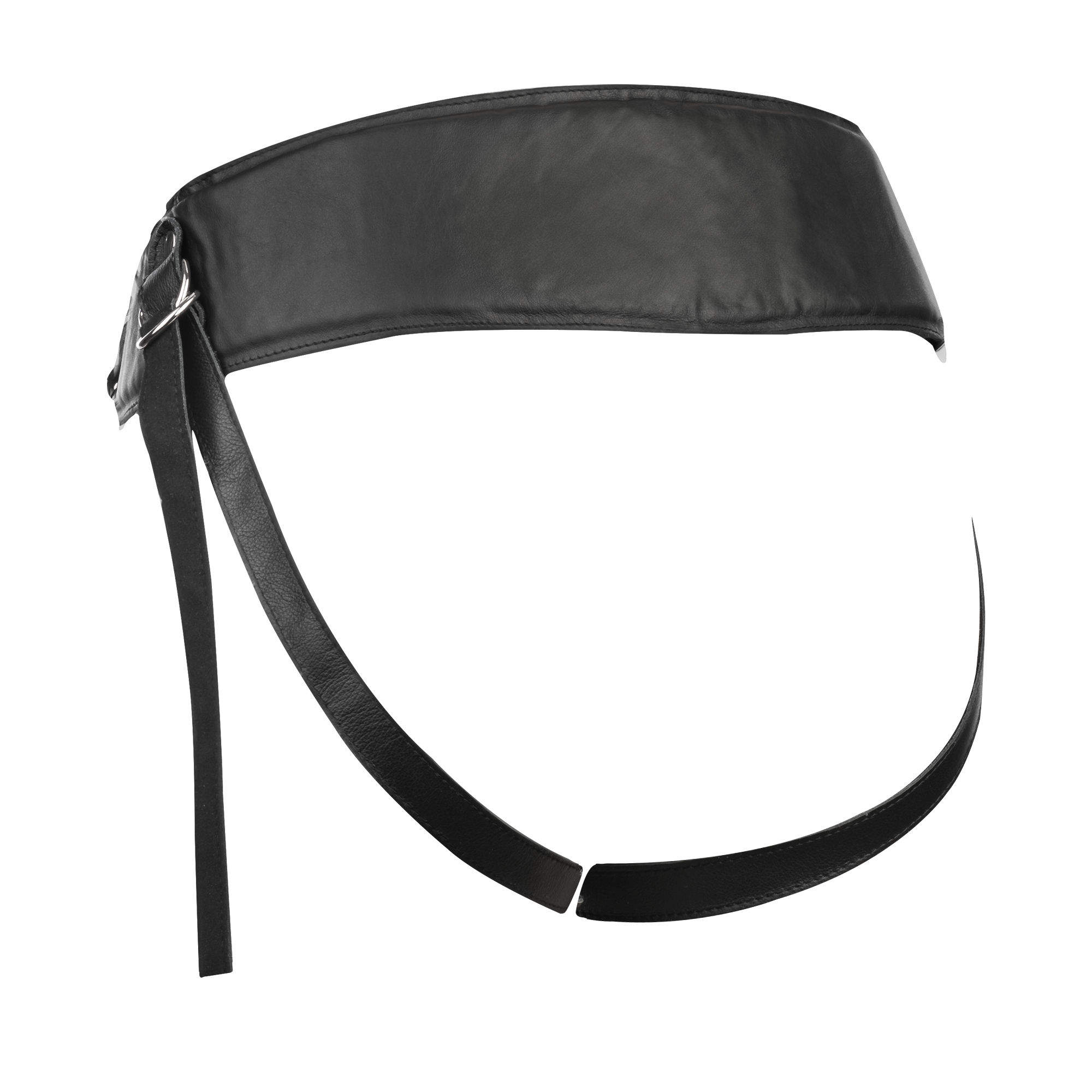 Rimba Bondage Play – Strap-on-Harness aus Leder mit Polsterung – Schwarz