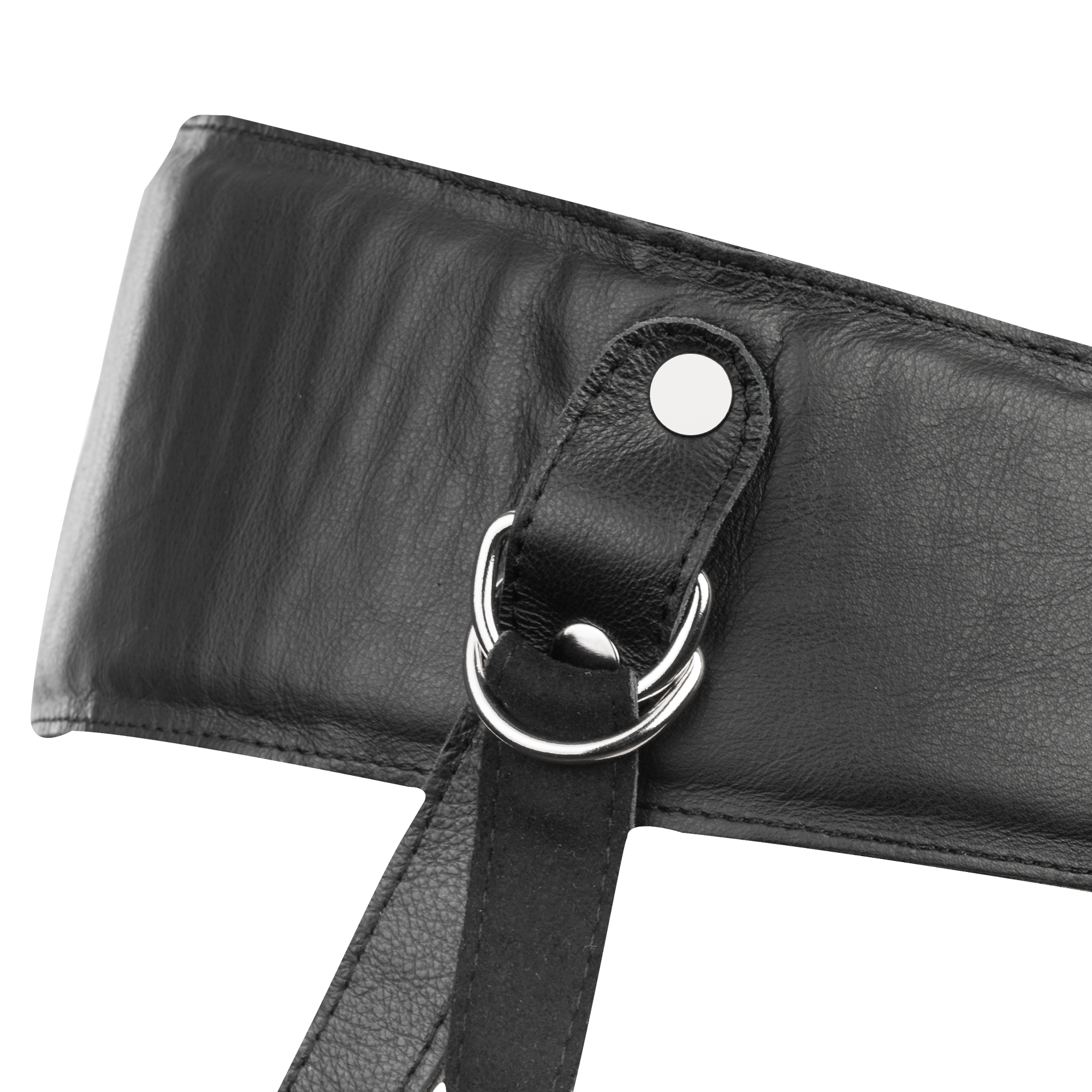 Rimba Bondage Play – Strap-on-Harness aus Leder mit Polsterung – Schwarz