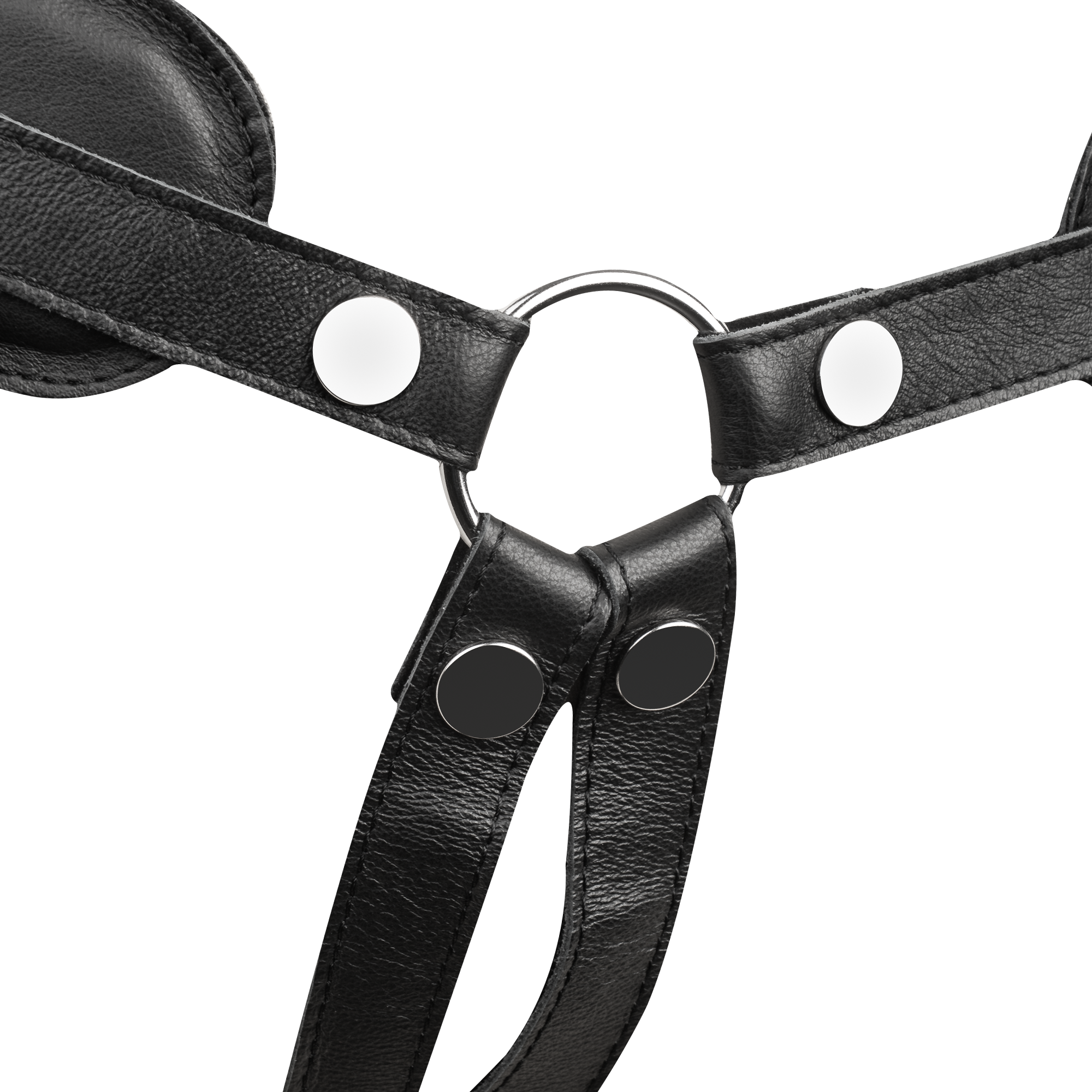 Rimba Bondage Play – Strap-on-Harness aus Leder mit Polsterung – Schwarz