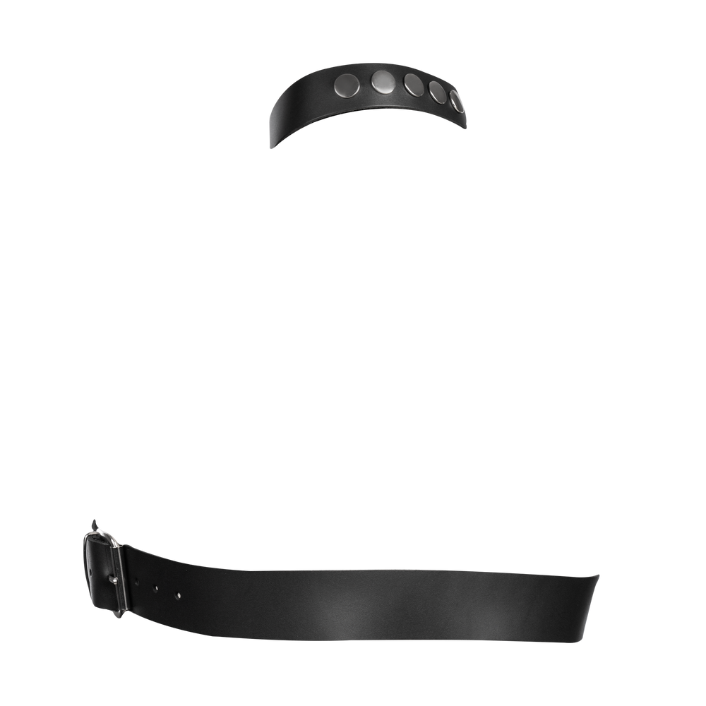 6: Rimba Bondage Play – Leder-Brustharness mit Halsband – Schwarz