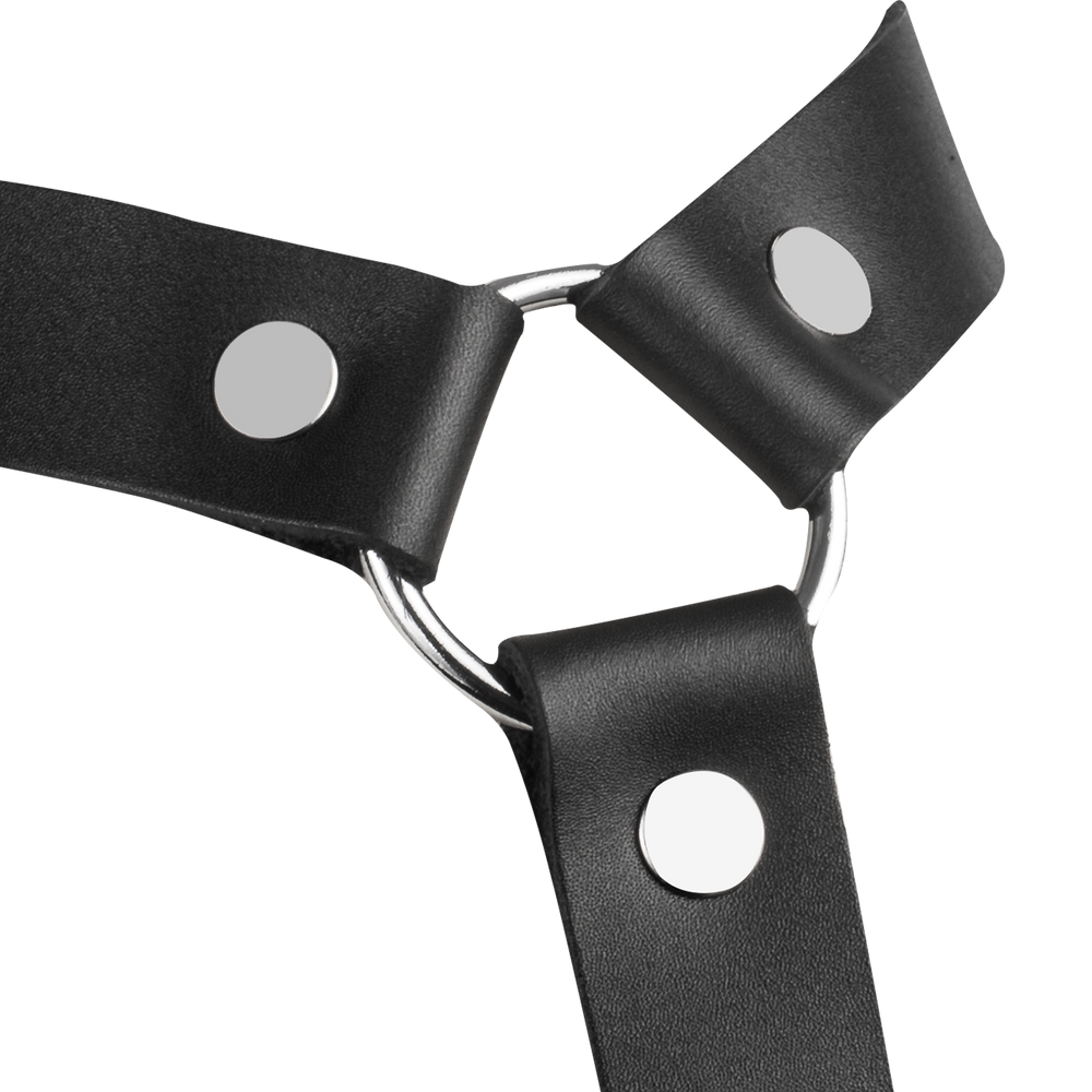 Rimba Bondage Play – Leder-Bondage-Brustharnisch – Schwarz