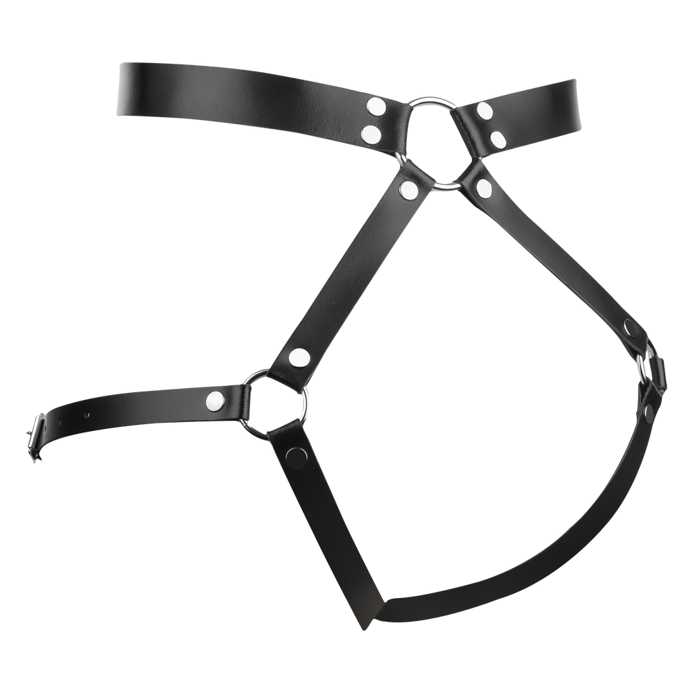 8: Rimba Bondage Play – Bondage-Harness aus Leder – Schwarz