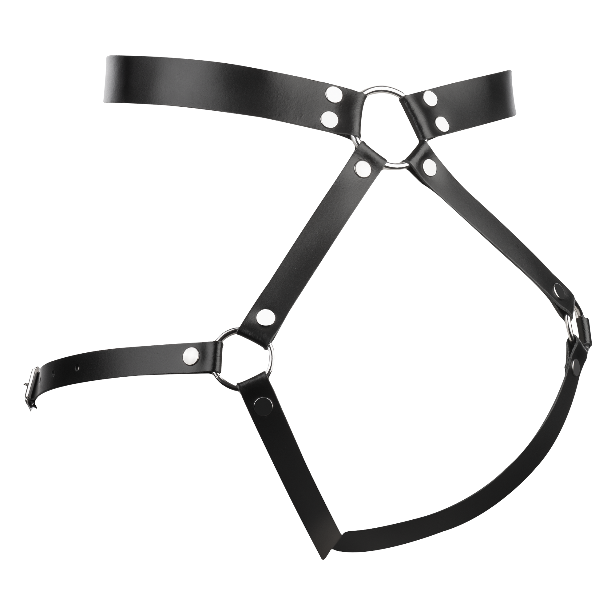 Rimba Bondage Play – Bondage-Harness aus Leder – Schwarz
