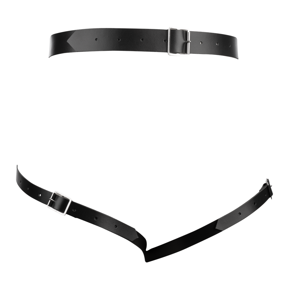 Rimba Bondage Play – Bondage-Harness aus Leder – Schwarz