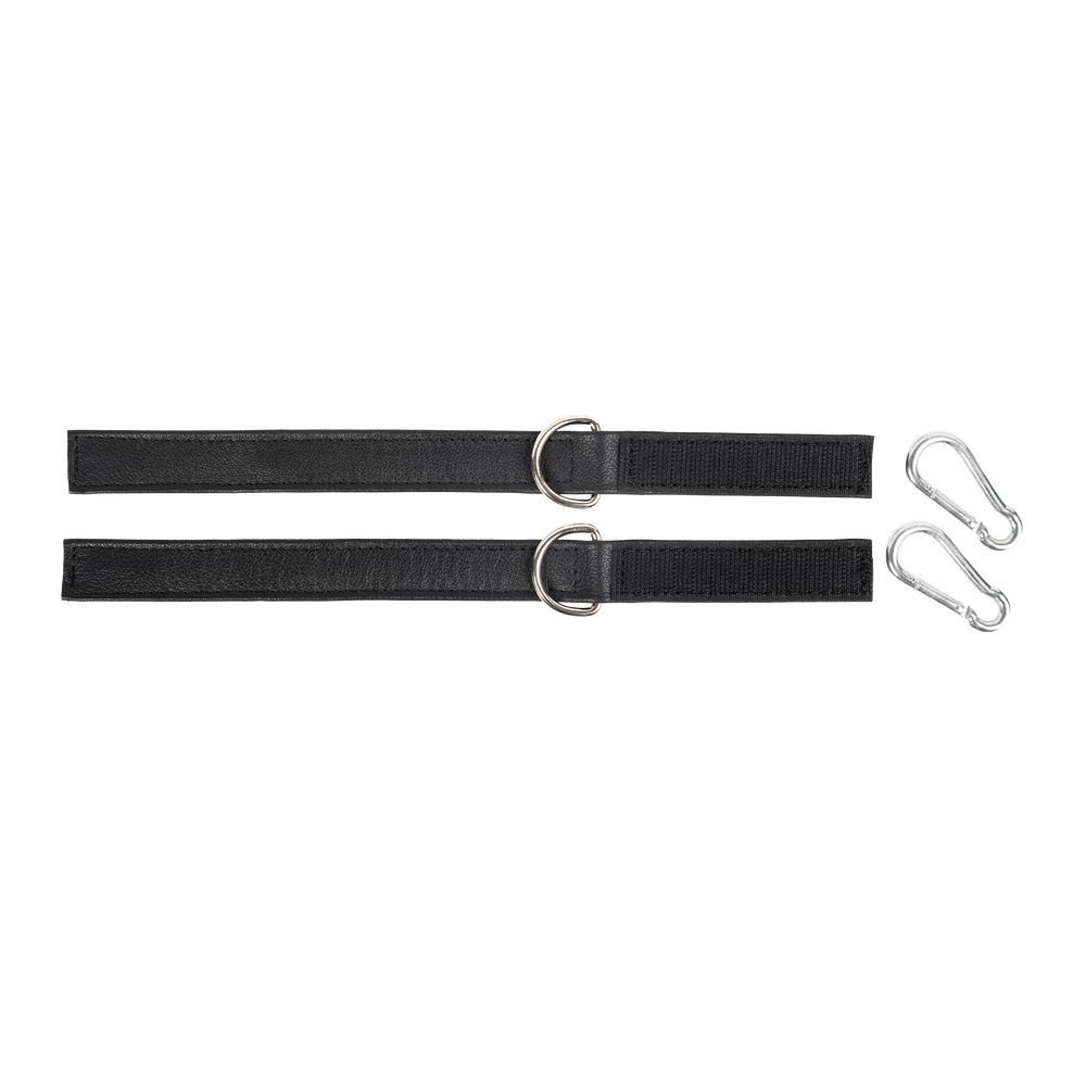 Rimba Bondage Play – Lederfesseln mit Klettverschluss – Schwarz