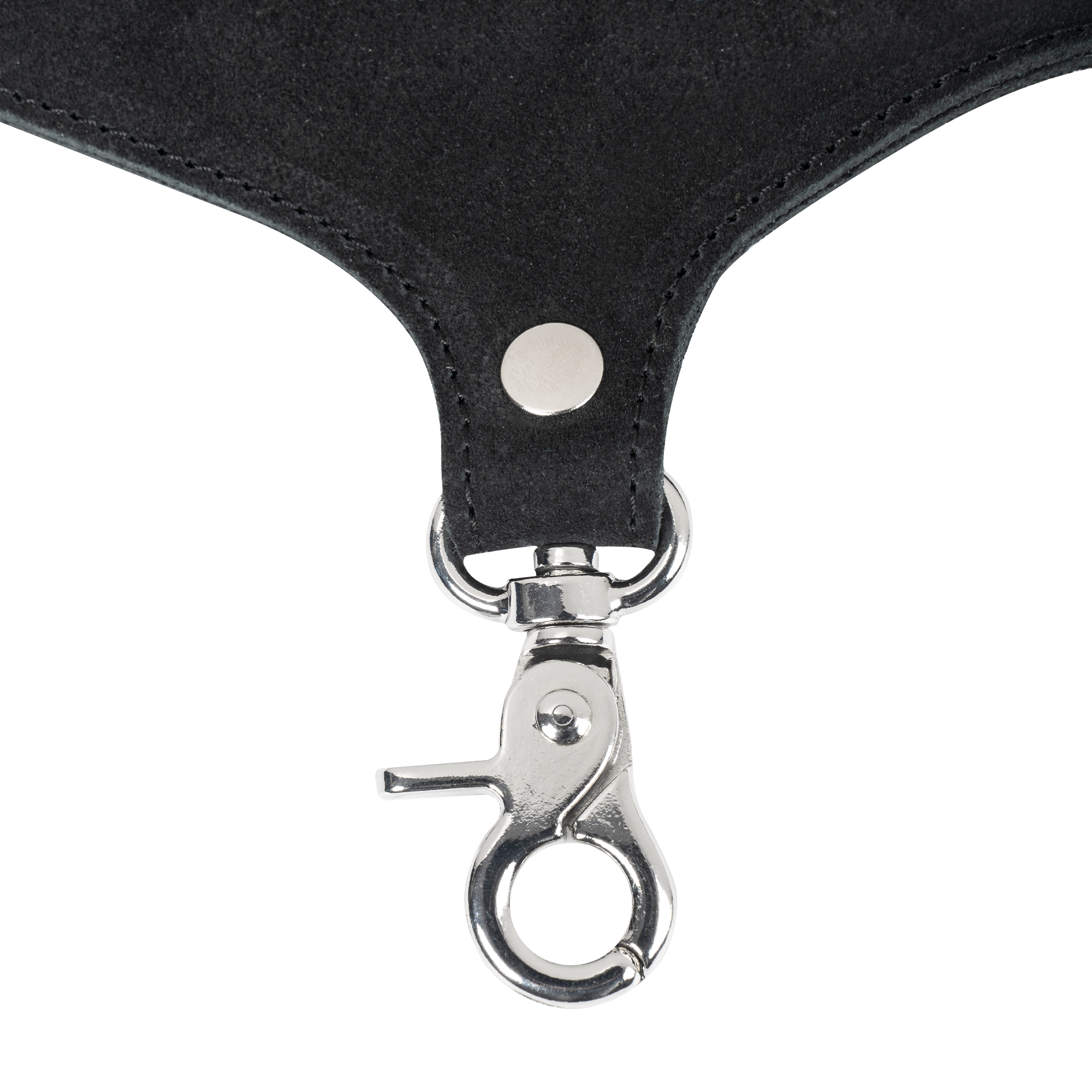 Rimba Bondage Play – Wildlederhalsband mit abnehmbarer Peitsche – Schwarz