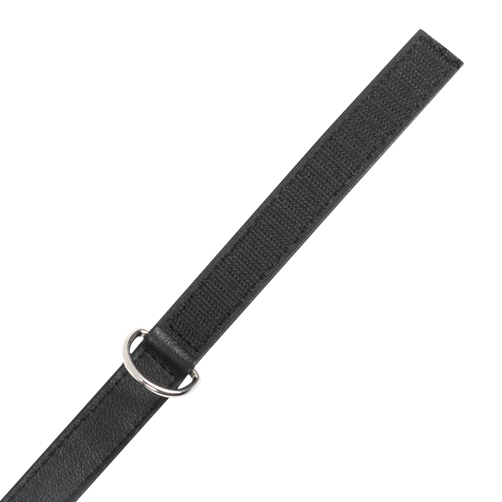 Rimba Bondage Play – Lederhalsband mit Klettverschluss – Schwarz