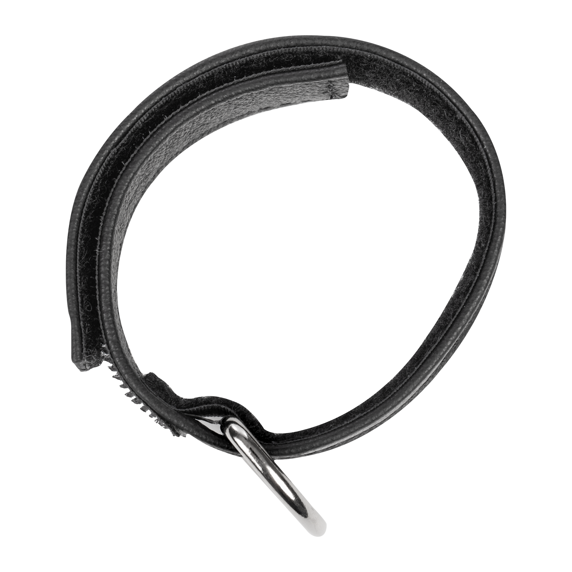 Rimba Bondage Play – Lederhalsband mit Klettverschluss – Schwarz