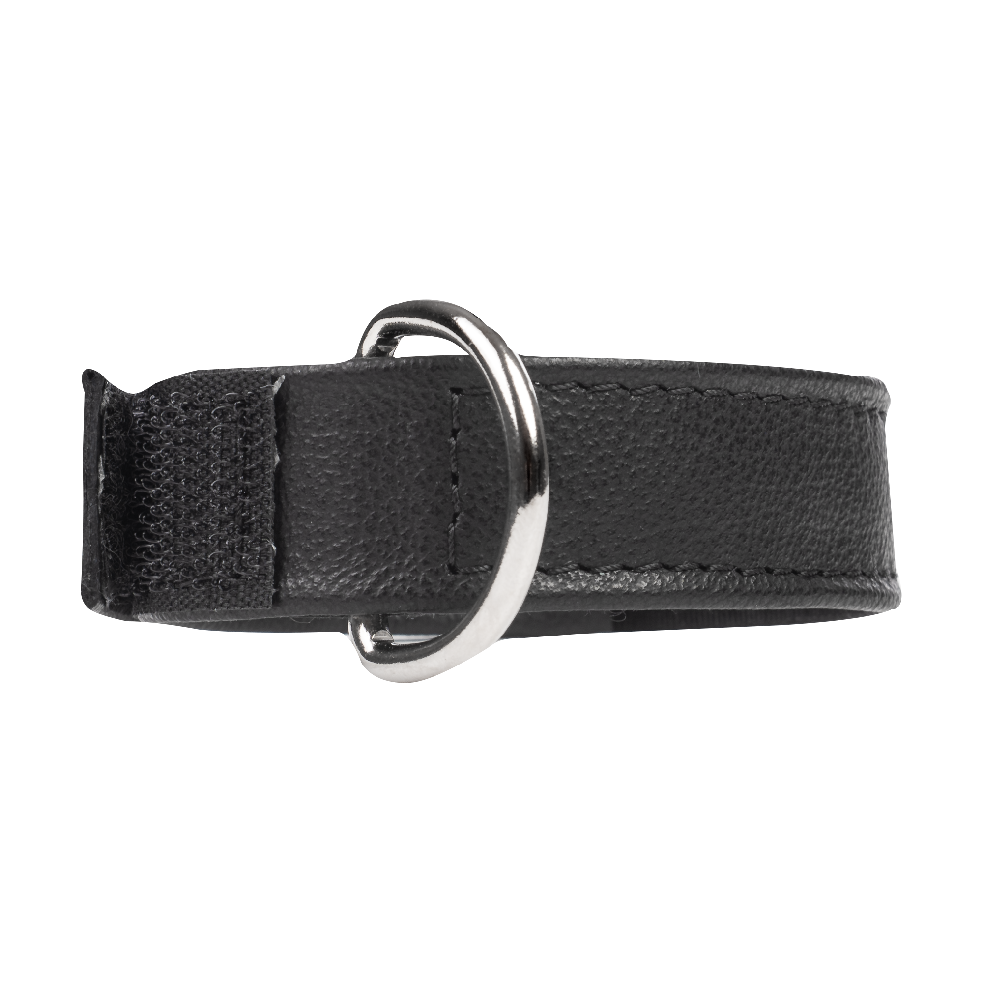 Rimba Bondage Play – Lederhalsband mit Klettverschluss – Schwarz