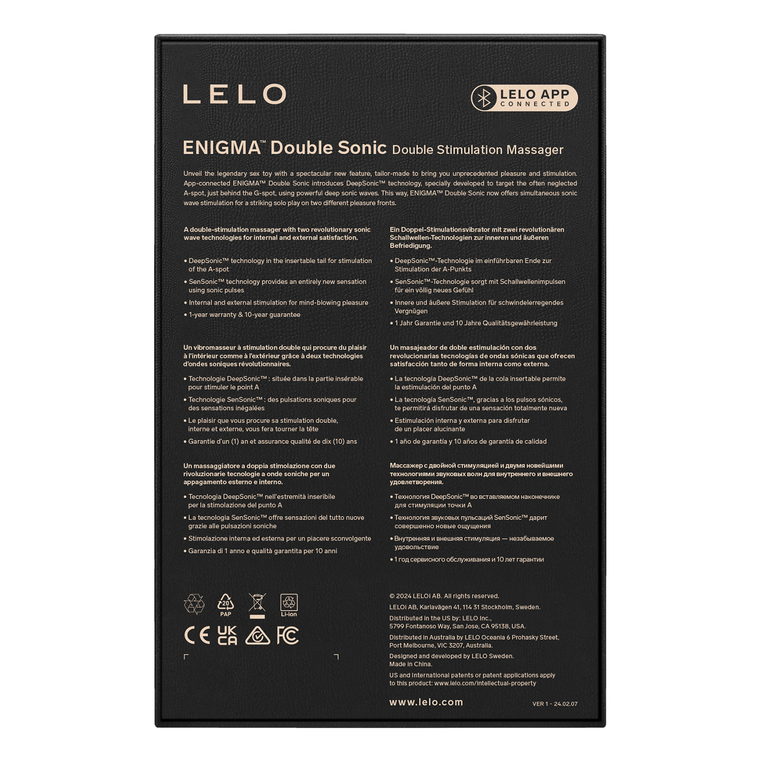 9: LELO - ENIGMA Double Sonic - Dreifach-Stimulation - App-gesteuert - Cyber ​​Purple