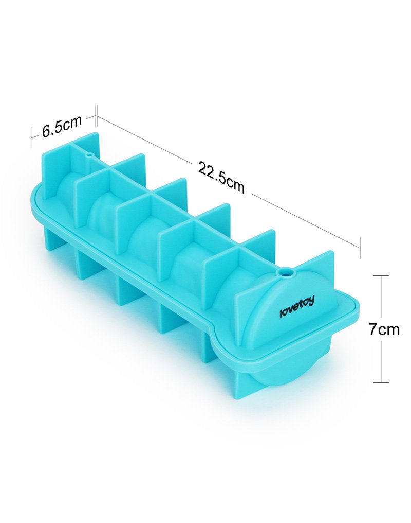 LoveToy – Silikon-Eiswürfelform – Realistischer Penis – Blau