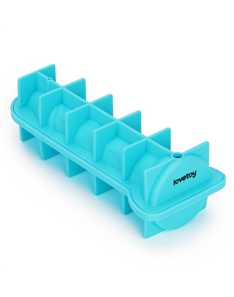 LoveToy – Silikon-Eiswürfelform – Realistischer Penis – Blau