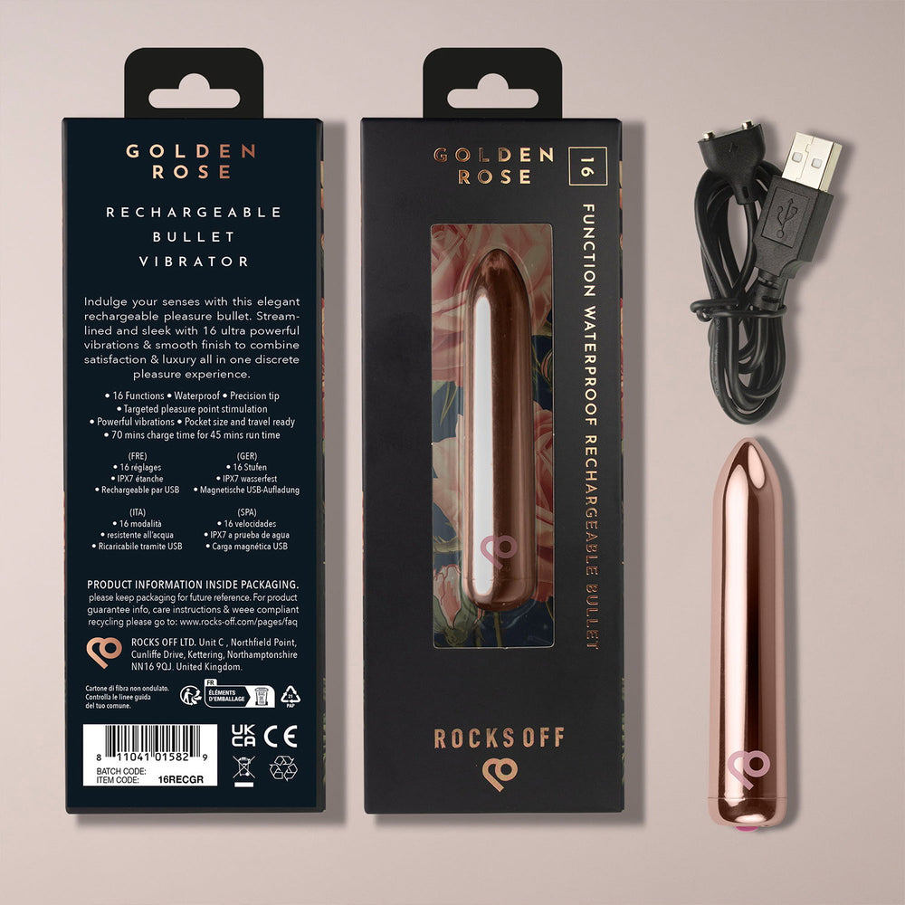 Rocks-Off – Wiederaufladbarer Bullet-Vibrator – Golden Rose
