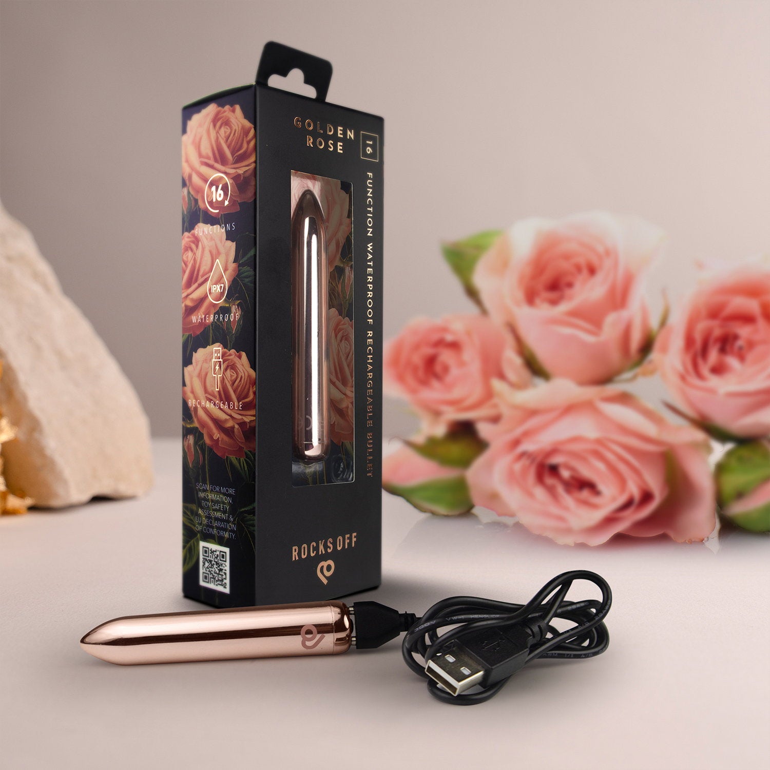 10: Rocks-Off – Wiederaufladbarer Bullet-Vibrator – Golden Rose