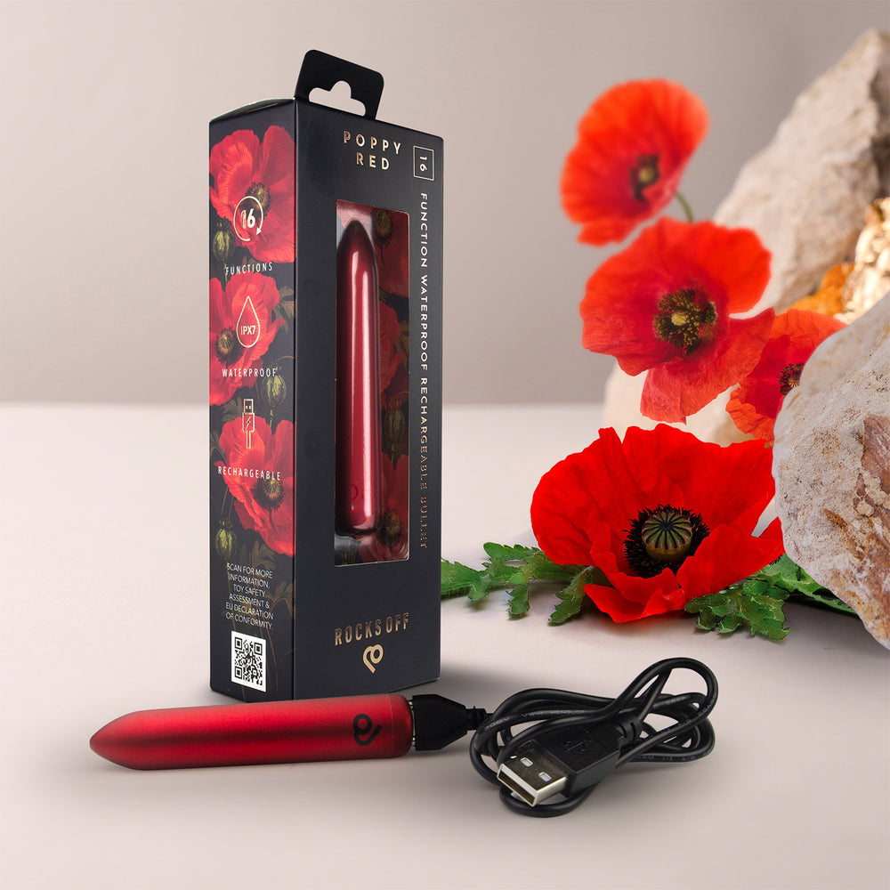 10: Rocks-Off – Wiederaufladbarer Bullet-Vibrator – Mohnrot