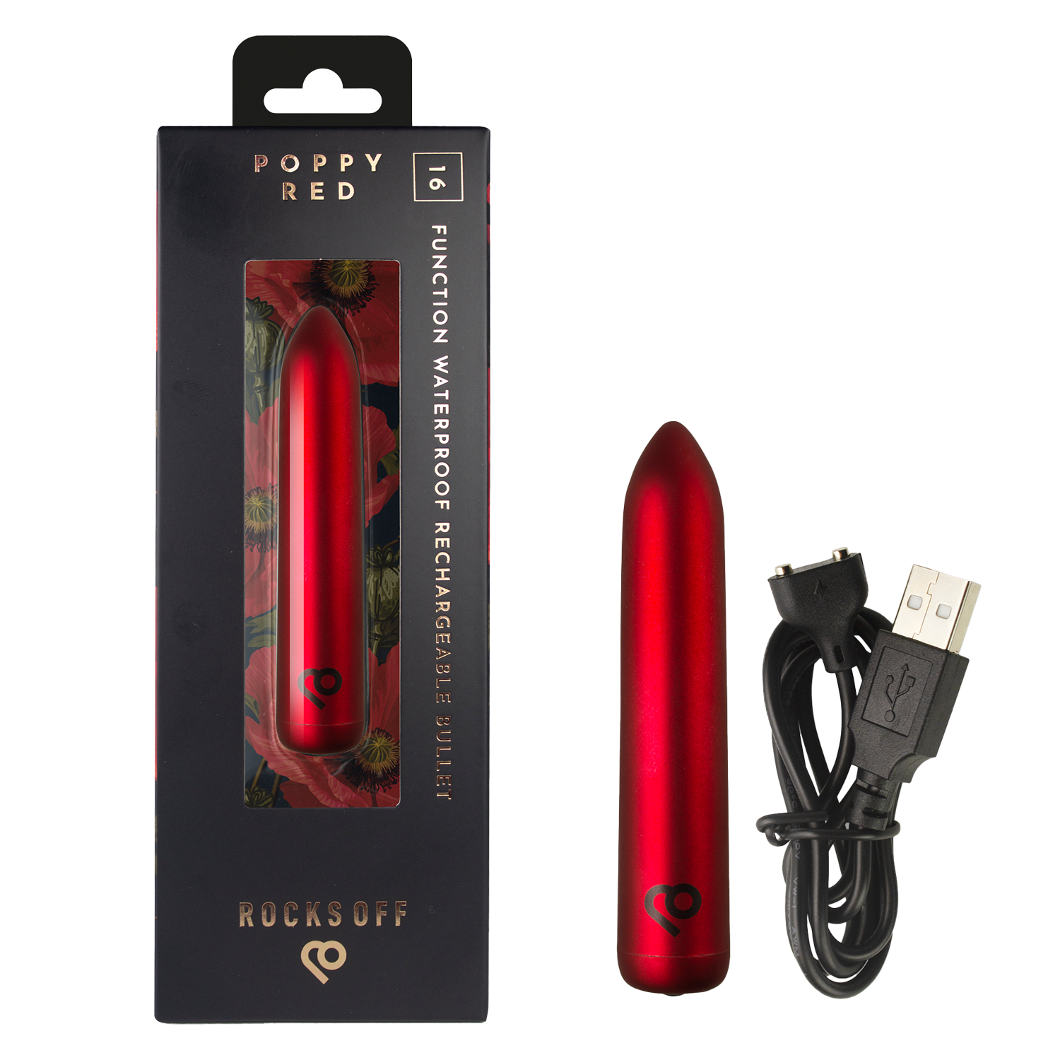11: Rocks-Off – Wiederaufladbarer Bullet-Vibrator – Mohnrot