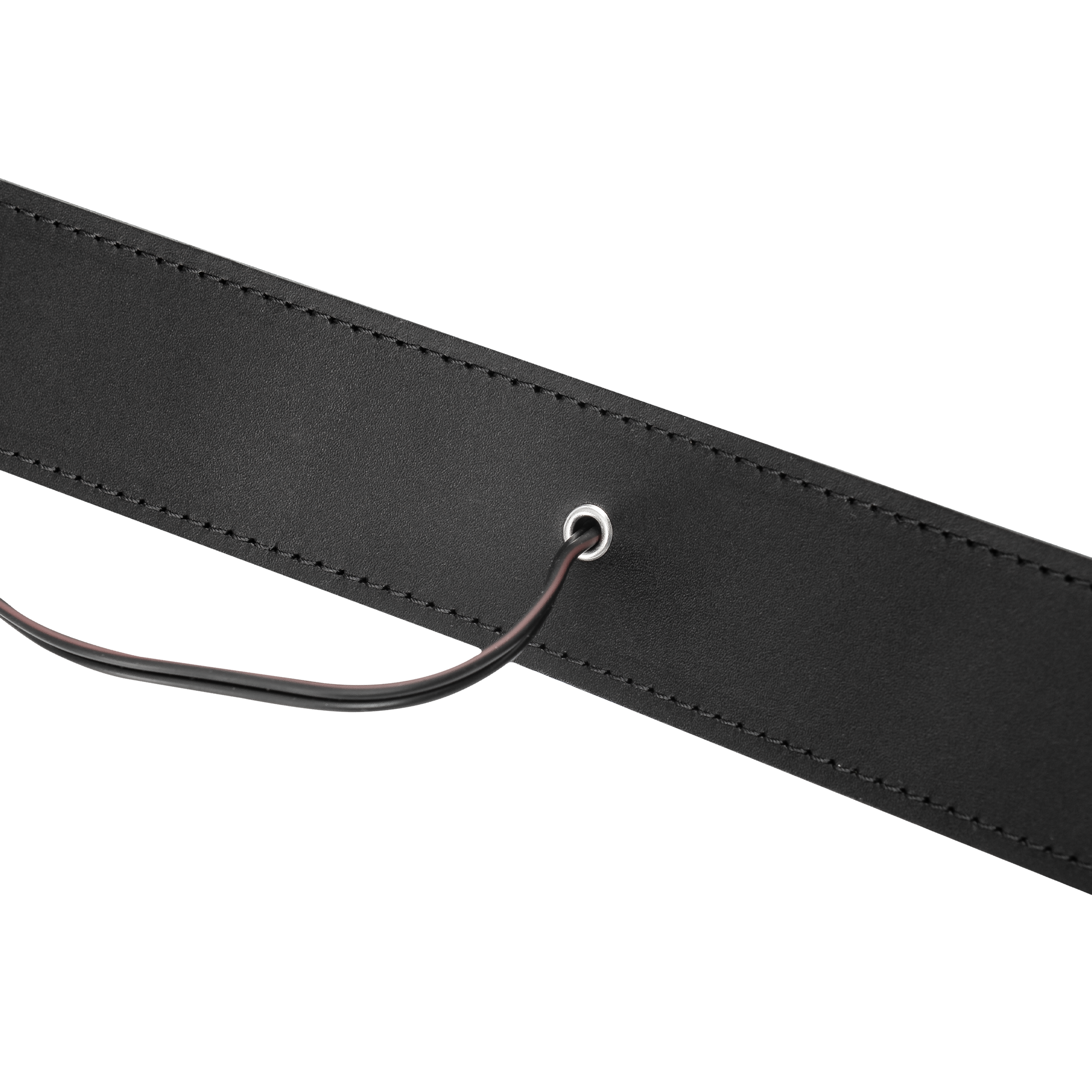 Rimba Bondage Play – Bipolares Schockhalsband aus Leder – Schwarz