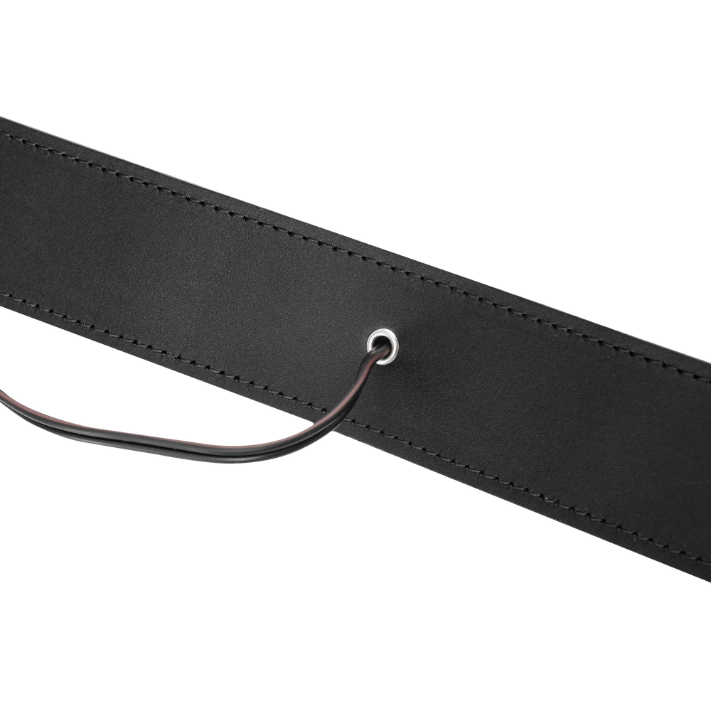 Rimba Bondage Play – Bipolares Schockhalsband aus Leder – Schwarz