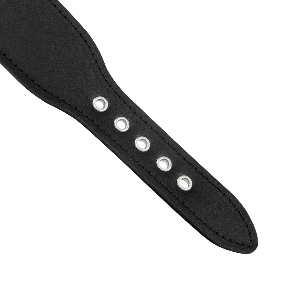 Rimba Bondage Play – Bipolares Schockhalsband aus Leder – Schwarz