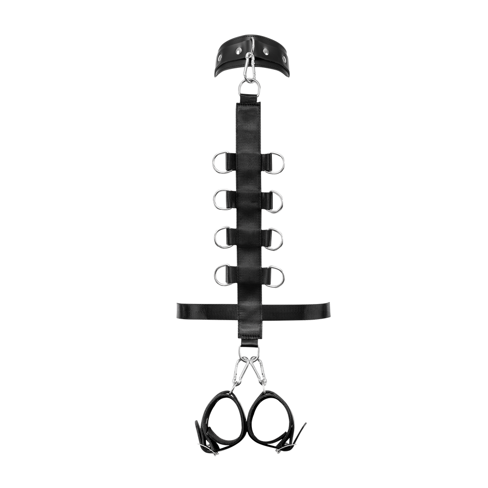 3: Rimba Bondage Play – Bondage-Set mit Hals- und Armmanschetten – Schwarz