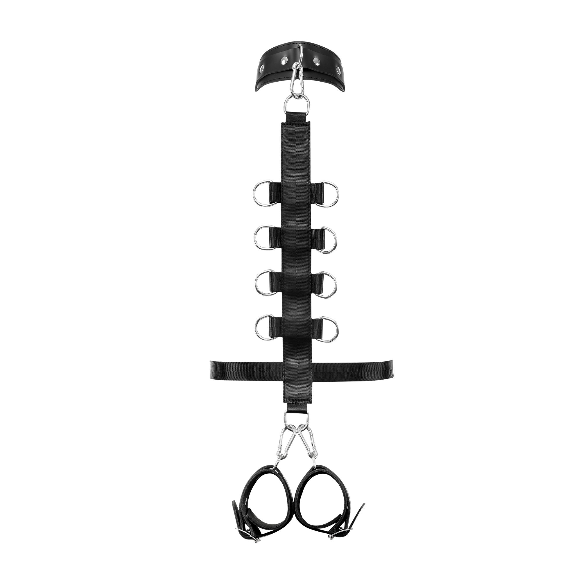 Rimba Bondage Play – Bondage-Set mit Hals- und Armmanschetten – Schwarz