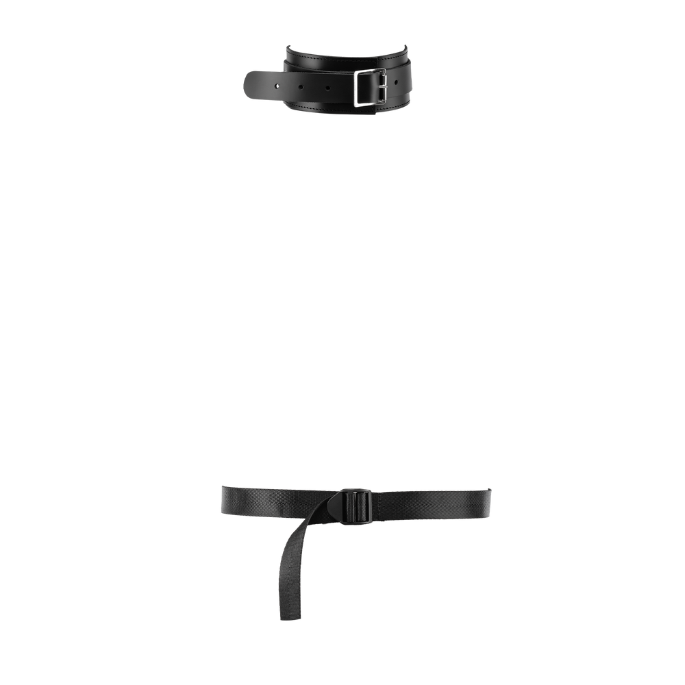 9: Rimba Bondage Play – Bondage-Set mit Hals- und Armmanschetten – Schwarz