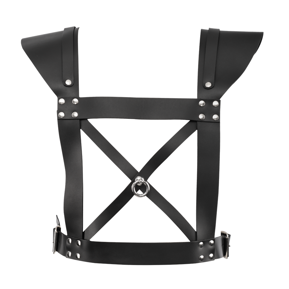 3: Rimba Bondage Play – Leder-Brustharness – Schwarz
