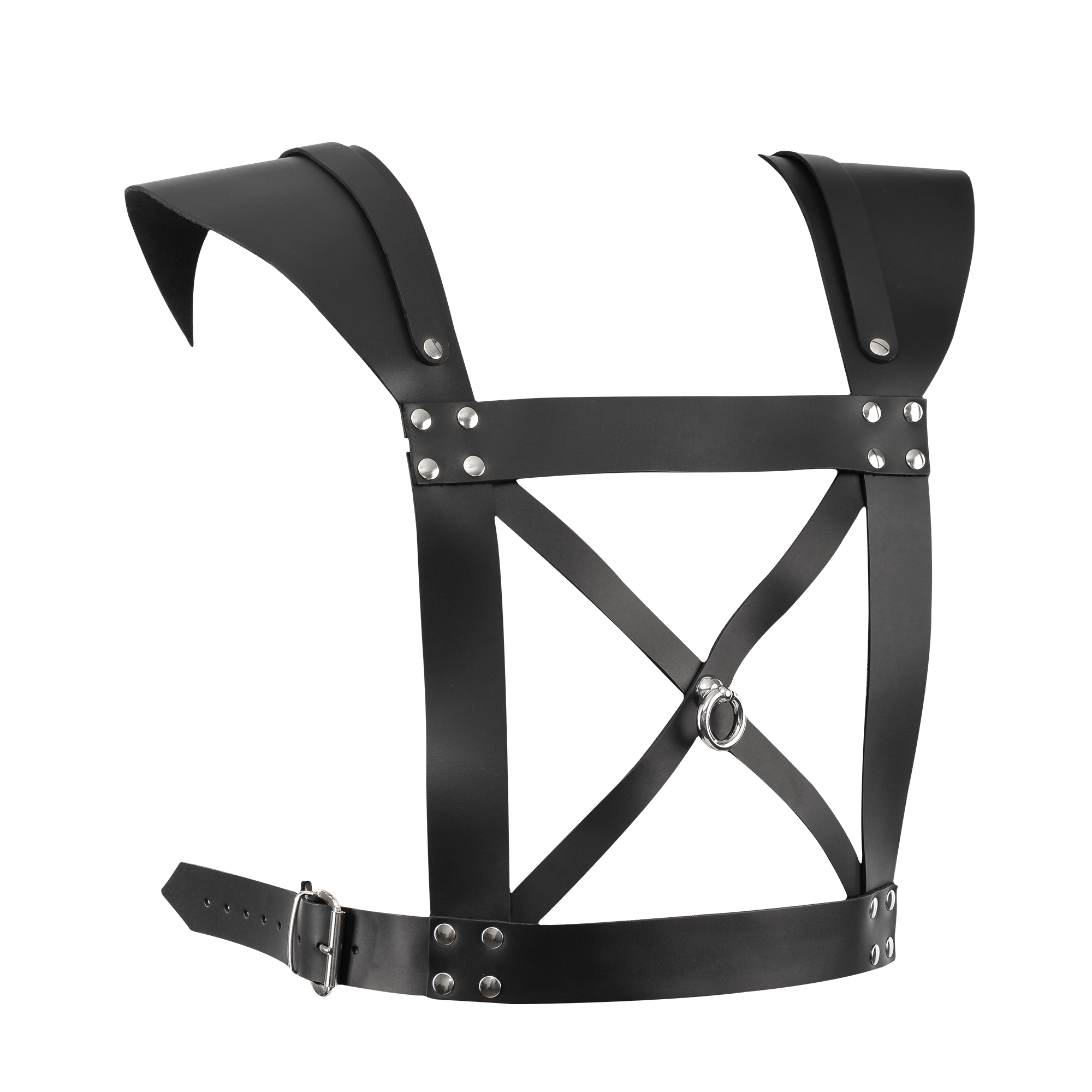 4: Rimba Bondage Play – Leder-Brustharness – Schwarz