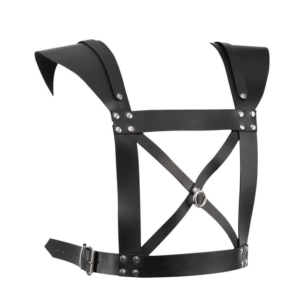 4: Rimba Bondage Play – Leder-Brustharness – Schwarz