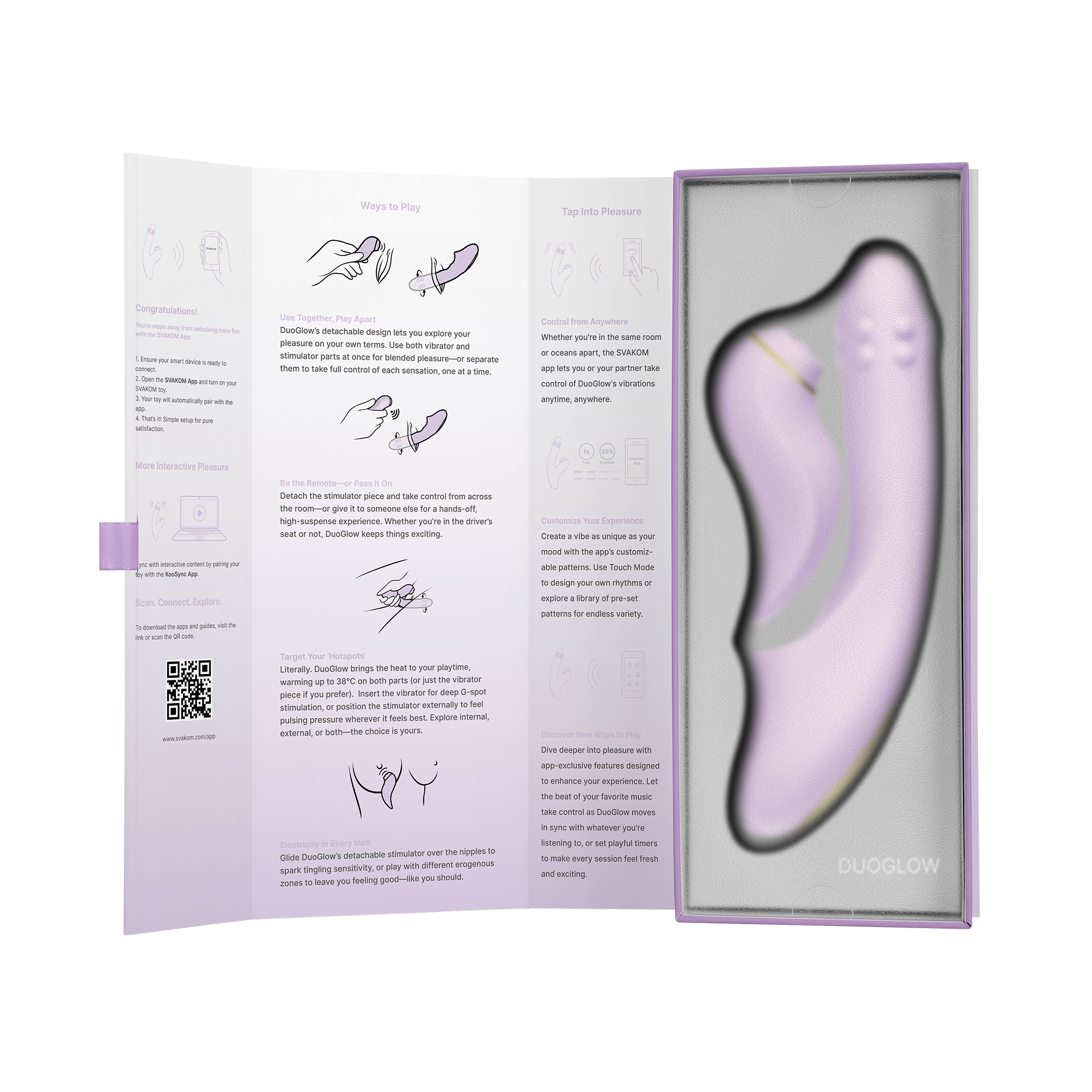 12: SVAKOM DuoGlow – Thrusting Perlenvibrator mit Pulsating Stimulator – Lila