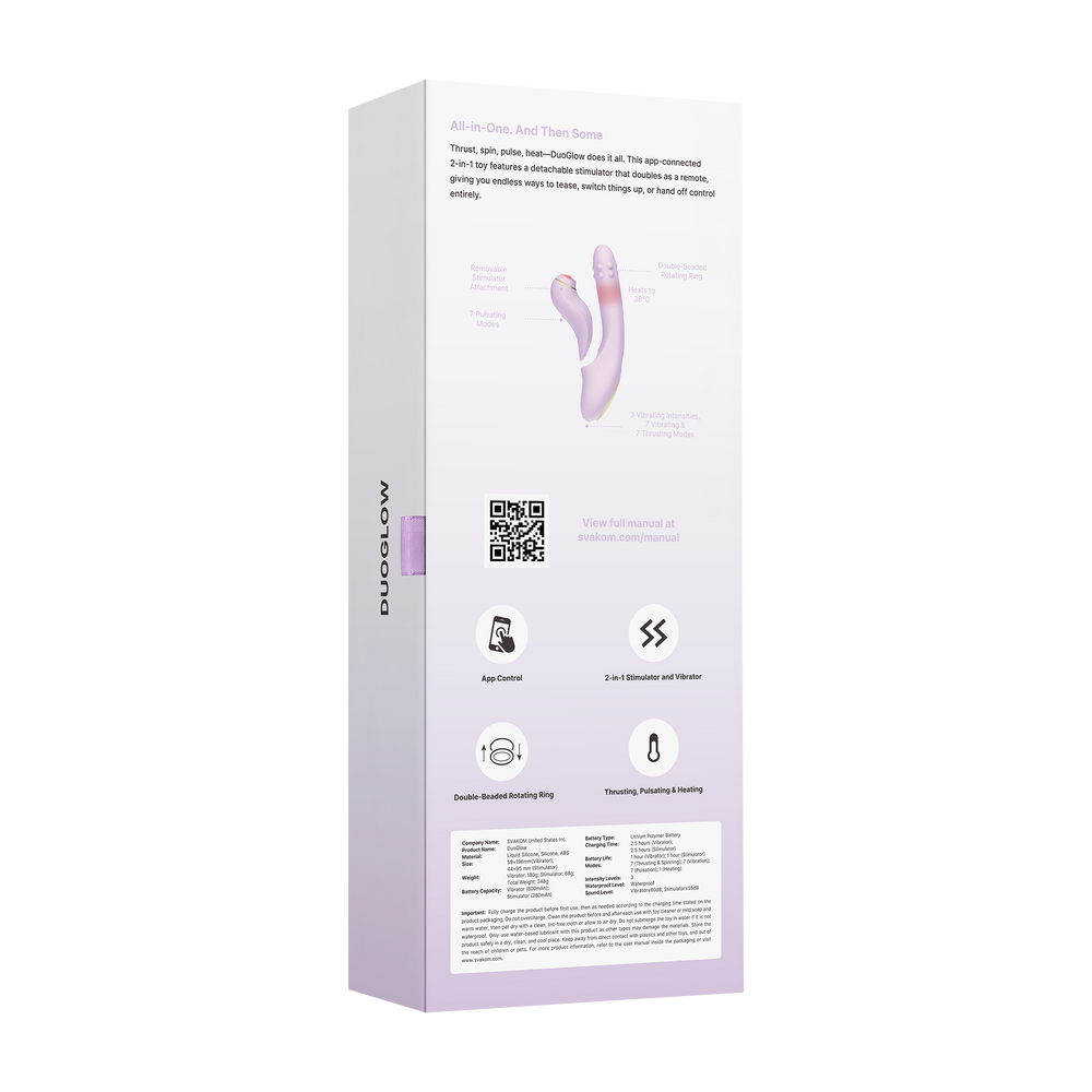 SVAKOM DuoGlow – Thrusting Perlenvibrator mit Pulsating Stimulator – Lila