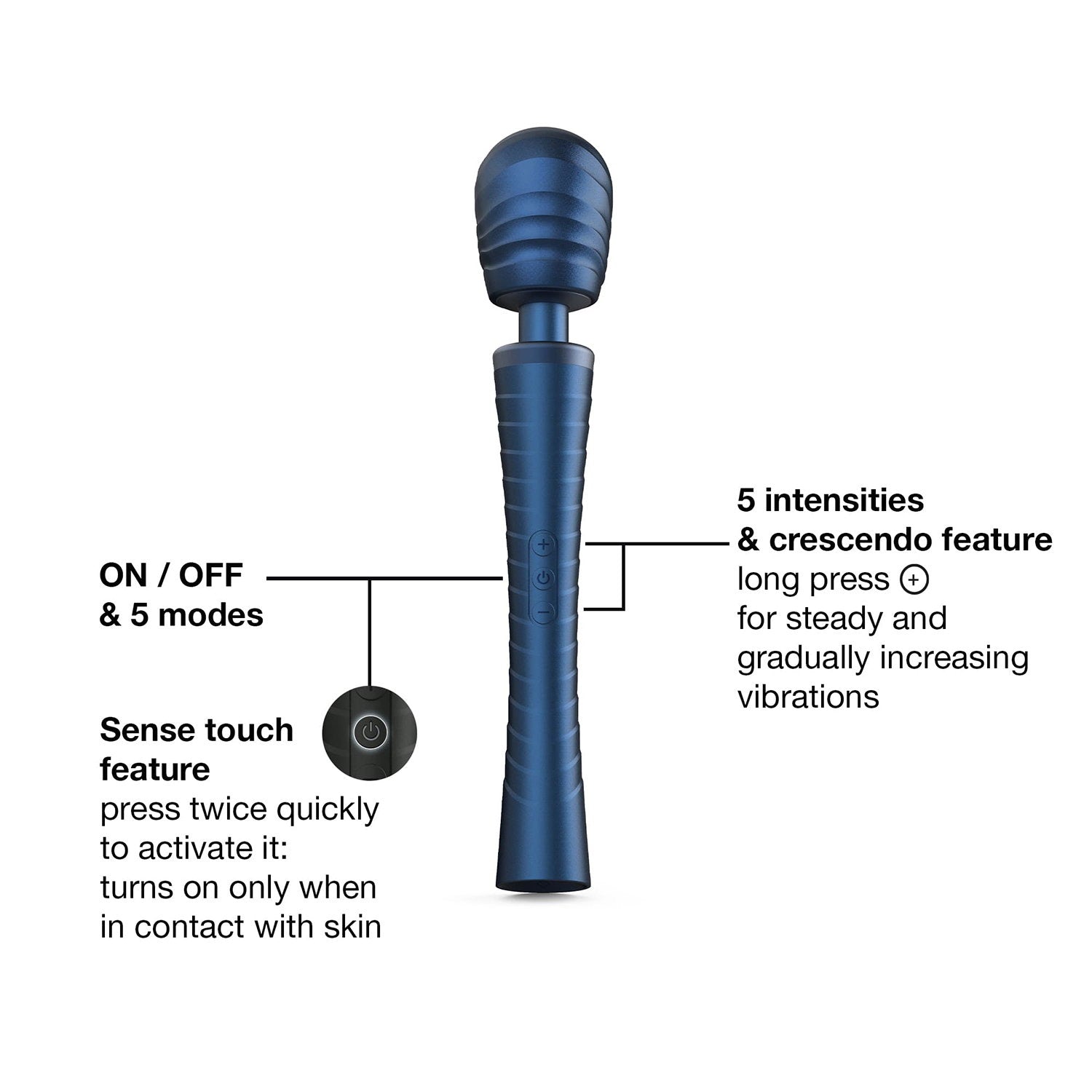MANWAN - Man.Wand Edgy - Zauberstab-Vibrator - Stellar Blue