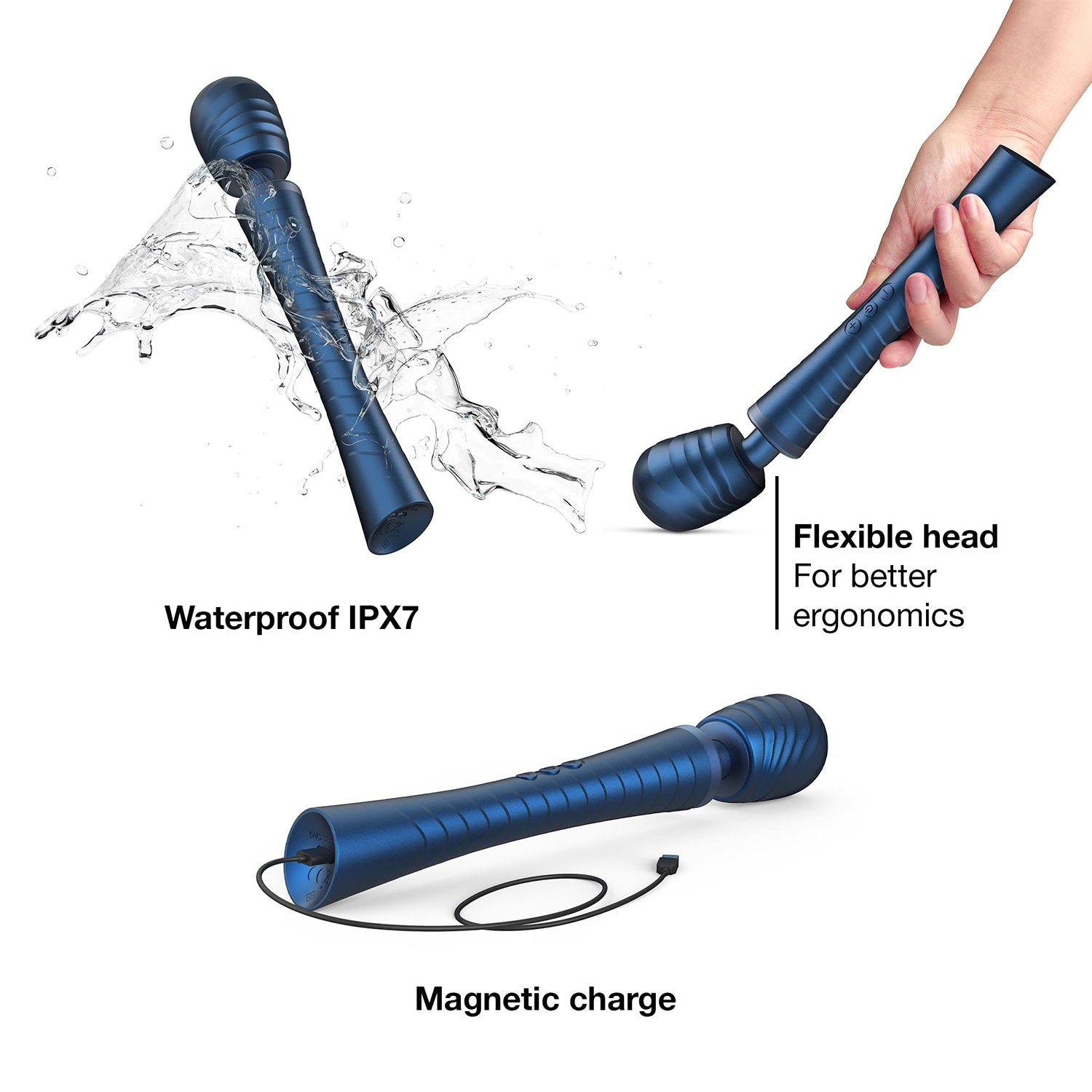 MANWAN - Man.Wand Edgy - Zauberstab-Vibrator - Stellar Blue