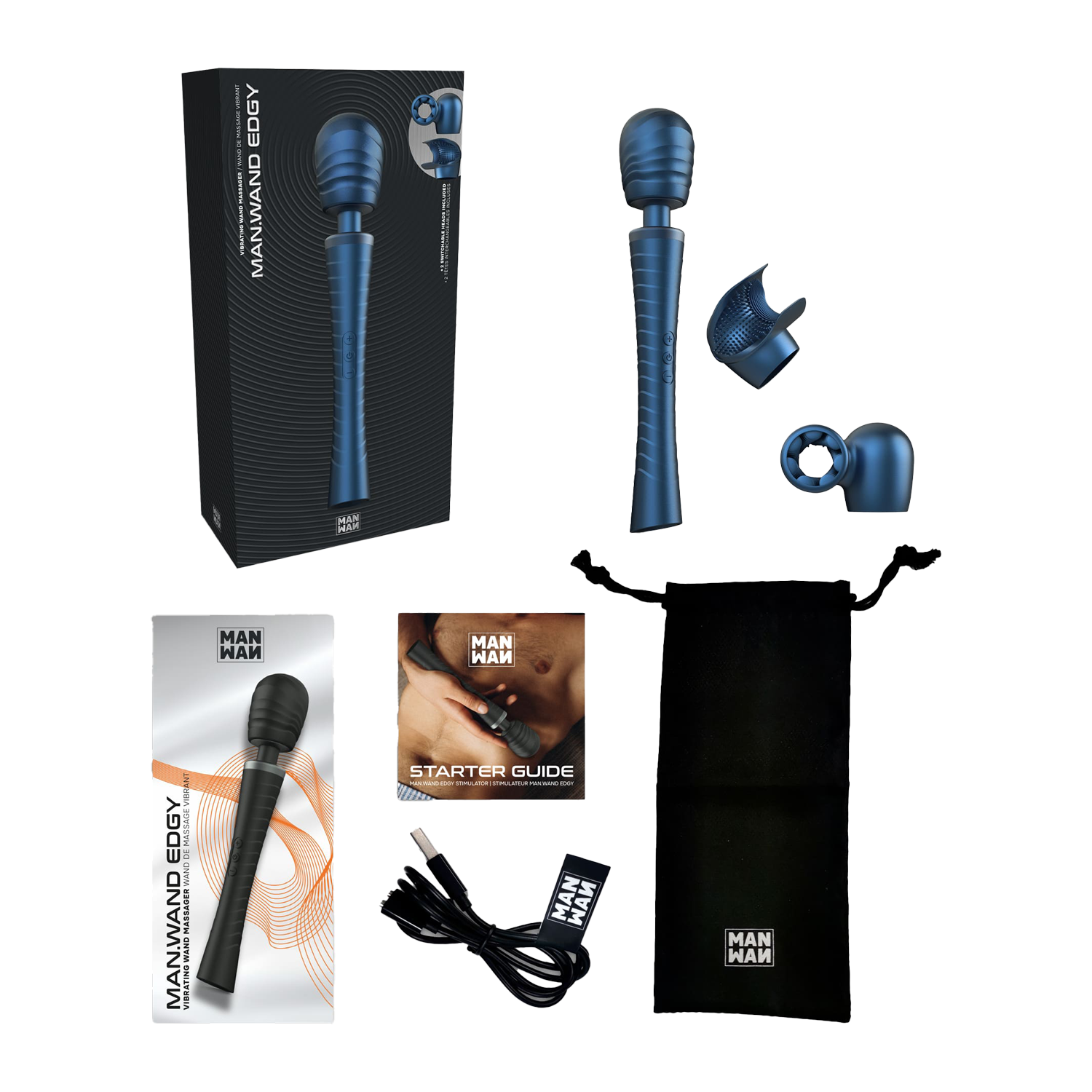 2: MANWAN - Man.Wand Edgy - Zauberstab-Vibrator - Stellar Blue