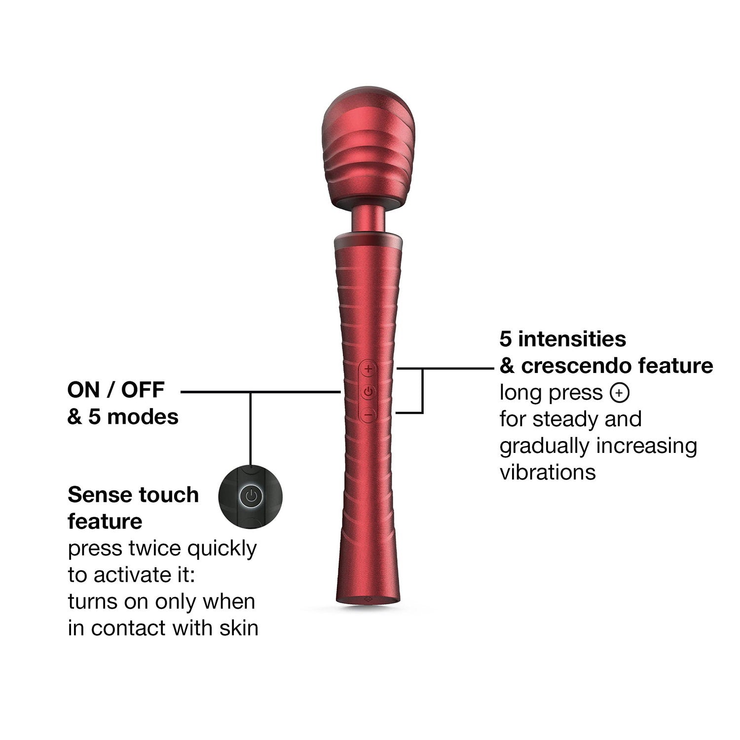 8: MANWAN - Man.Wand Edgy - Zauberstab-Vibrator - Red Velvet