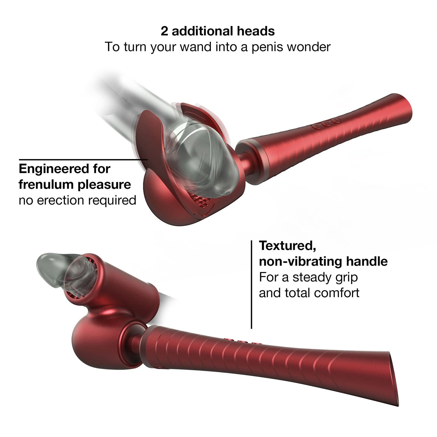 9: MANWAN - Man.Wand Edgy - Zauberstab-Vibrator - Red Velvet
