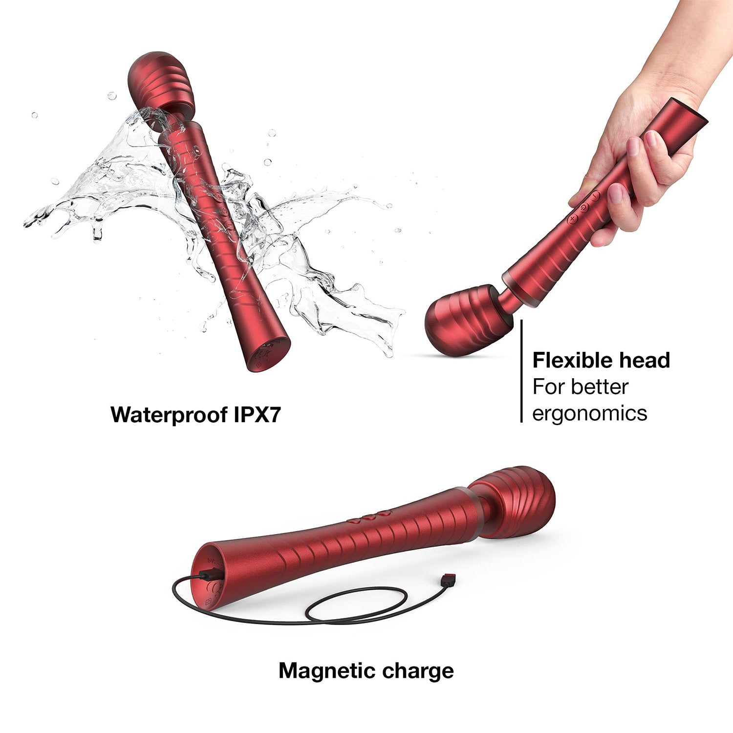 10: MANWAN - Man.Wand Edgy - Zauberstab-Vibrator - Red Velvet