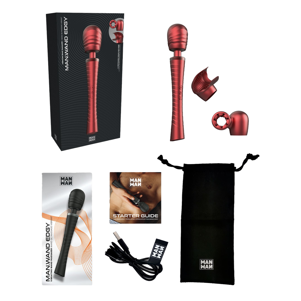 2: MANWAN - Man.Wand Edgy - Zauberstab-Vibrator - Red Velvet