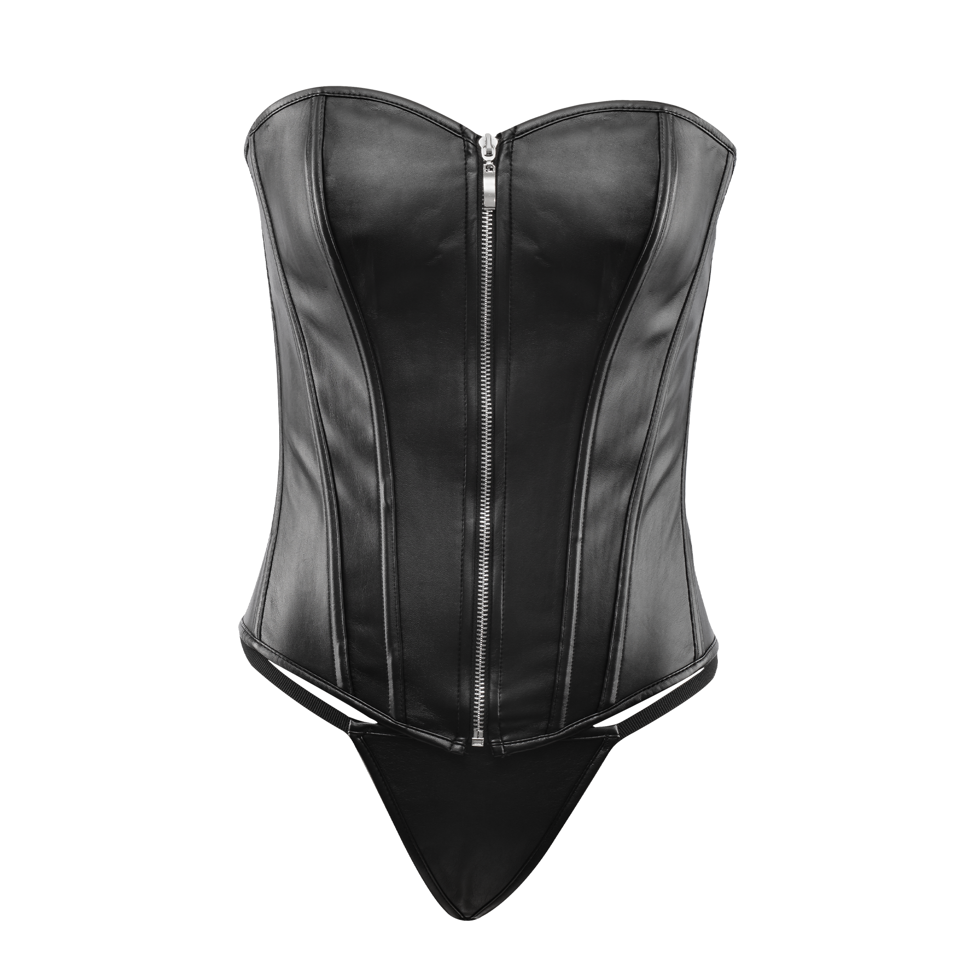5: Amorable by Rimba – Korsett mit Reißverschluss – Schwarz, Silber