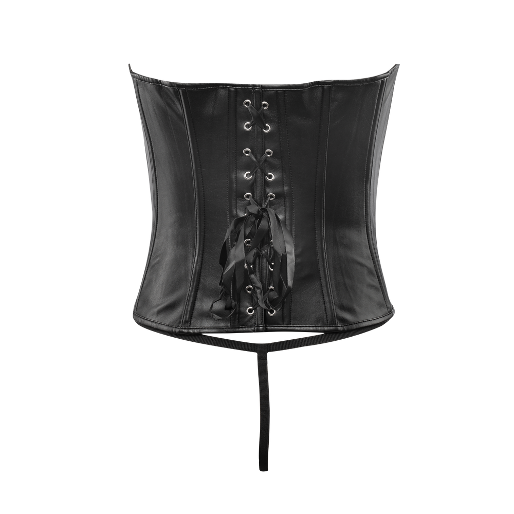 Amorable by Rimba – Korsett mit Reißverschluss – Schwarz, Silber