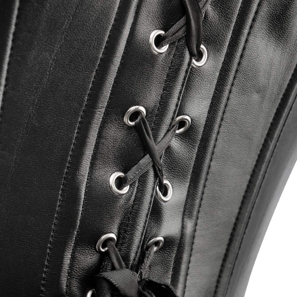 Amorable by Rimba – Korsett mit Reißverschluss – Schwarz, Silber