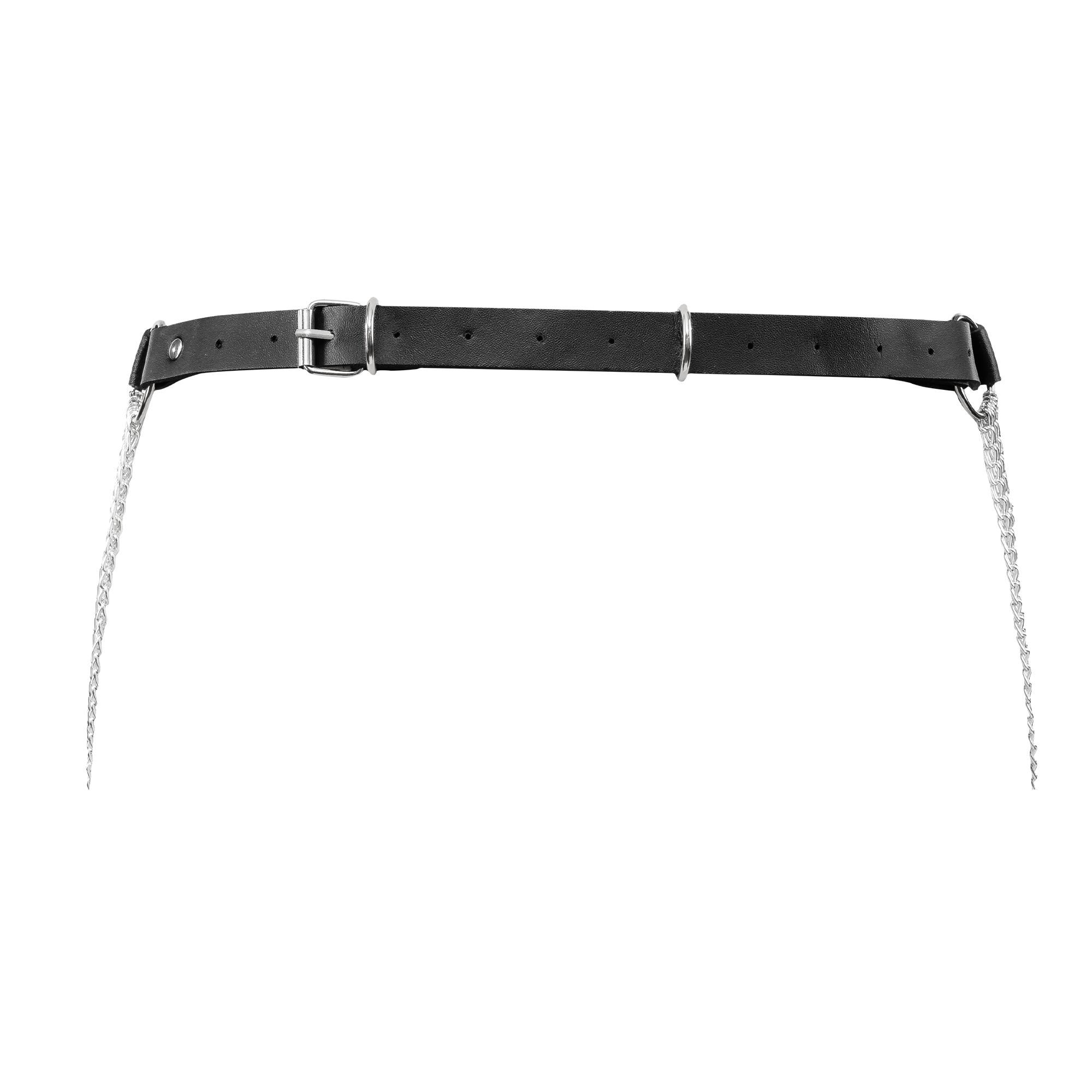 Amorable by Rimba - Suspender belt with chains - One Size - Black, Silver