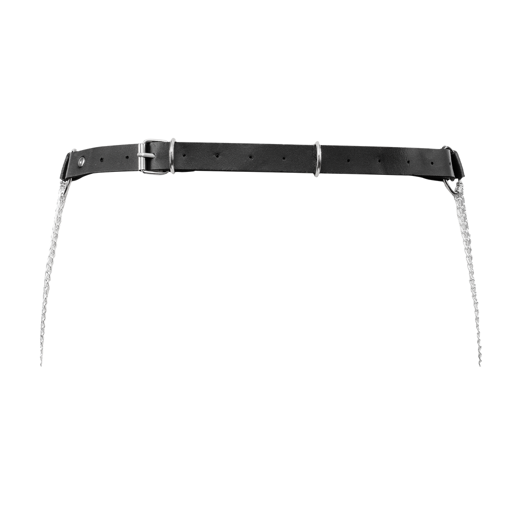 Amorable by Rimba - Suspender belt with chains - One Size - Black, Silver