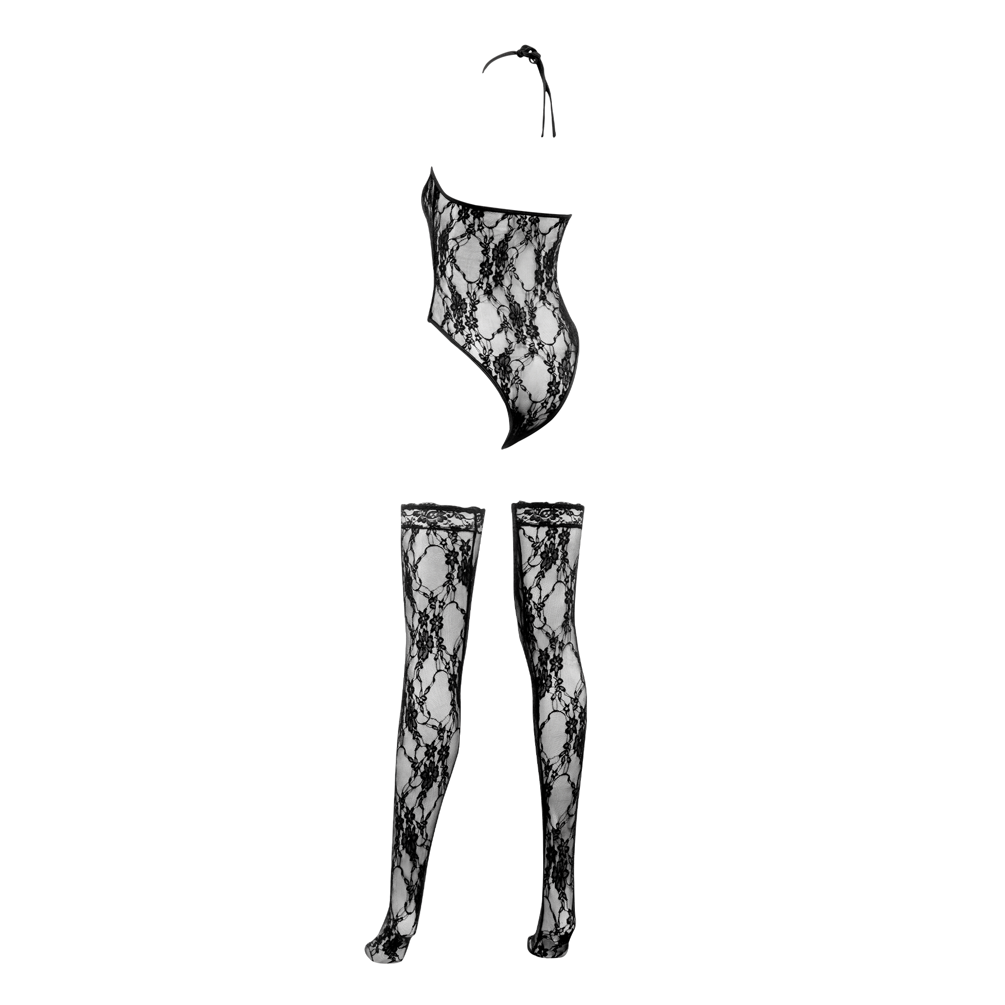 Amorable by Rimba – Bodystocking mit Strümpfen – Einheitsgröße – Schwarz