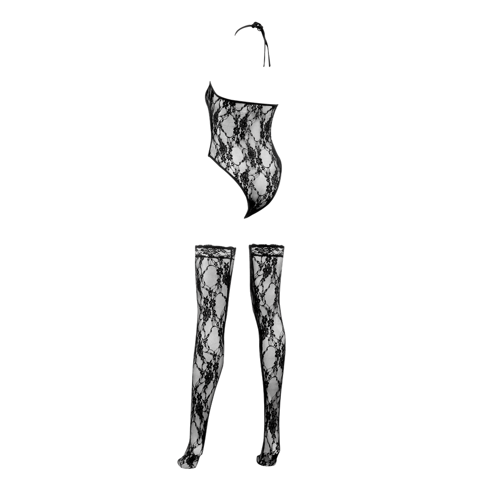 Amorable by Rimba – Bodystocking mit Strümpfen – Einheitsgröße – Schwarz