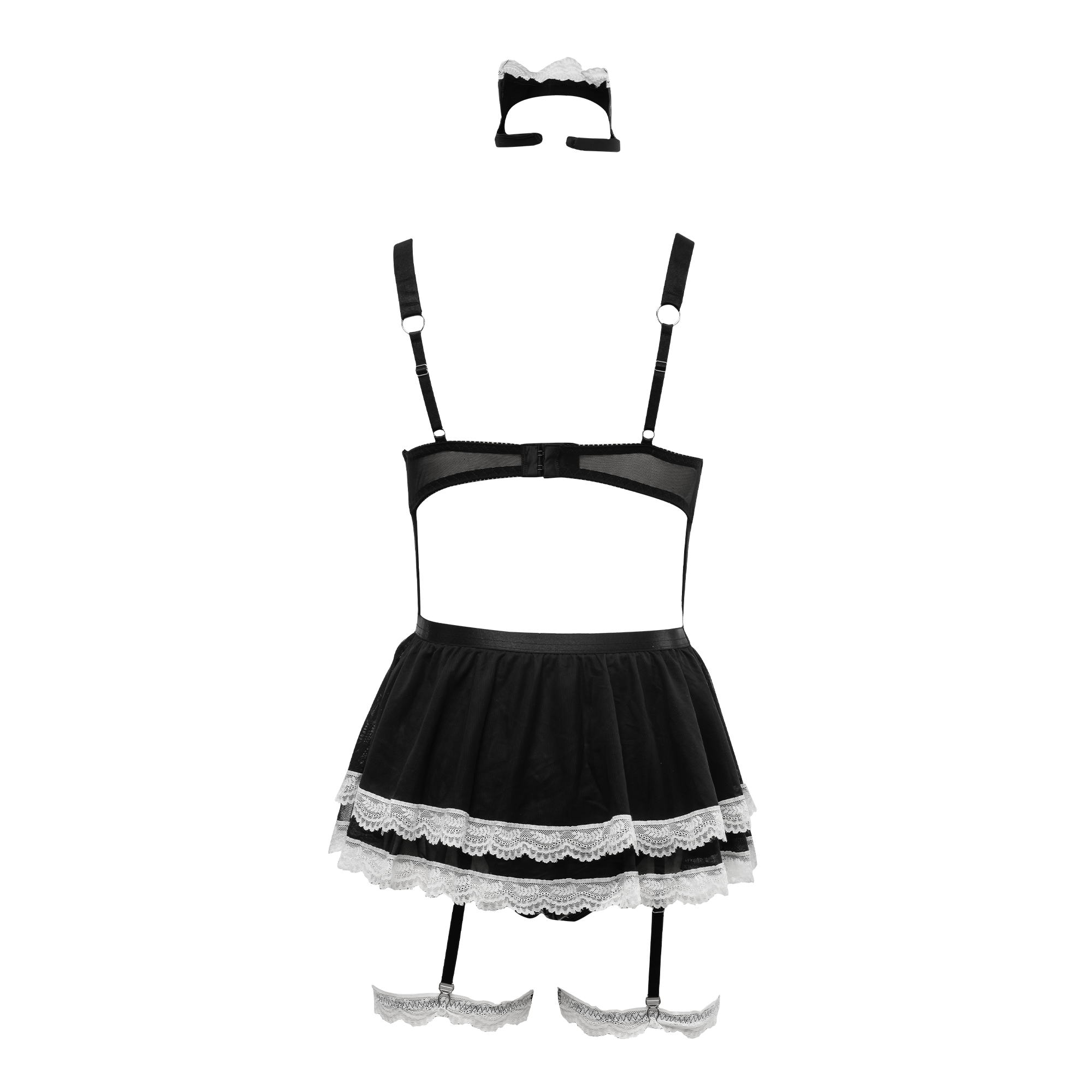 8: Amorable by Rimba – Wetlook-Dienstmädchenuniform – Schwarz, Weiß