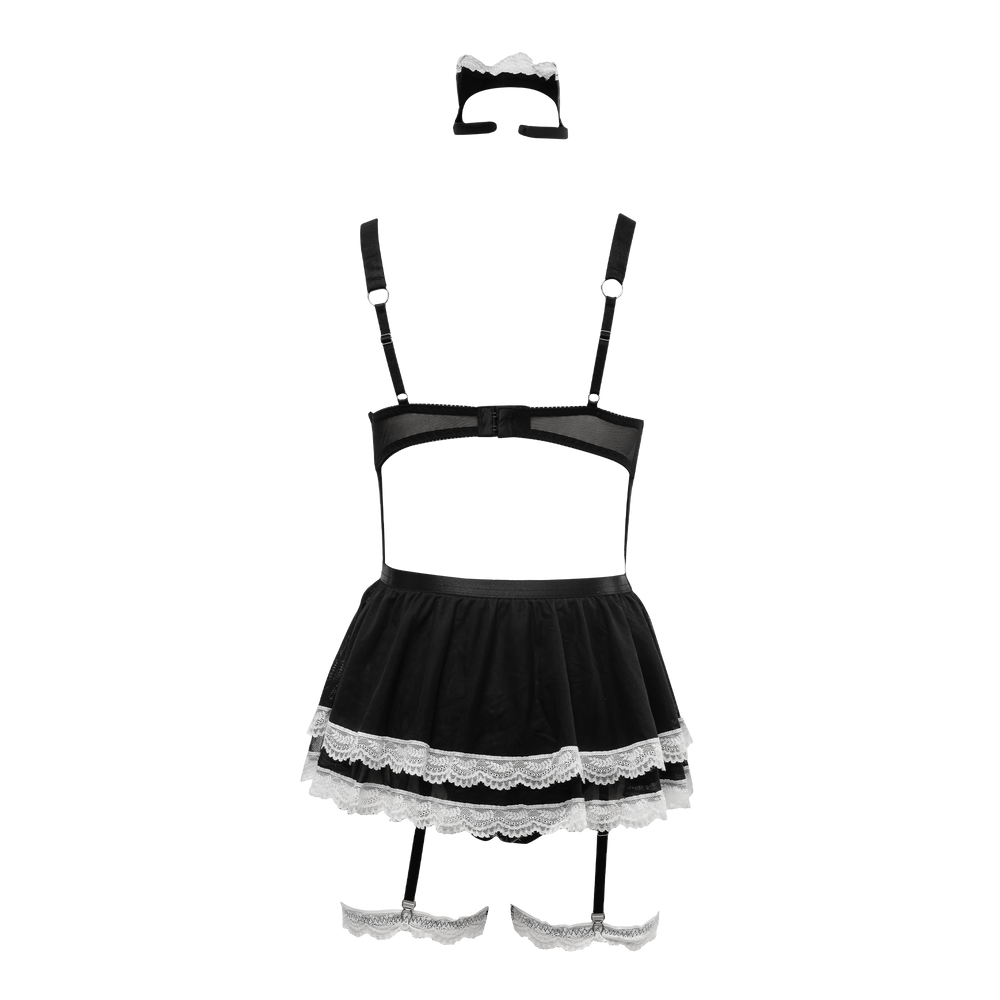 8: Amorable by Rimba – Wetlook-Dienstmädchenuniform – Schwarz, Weiß